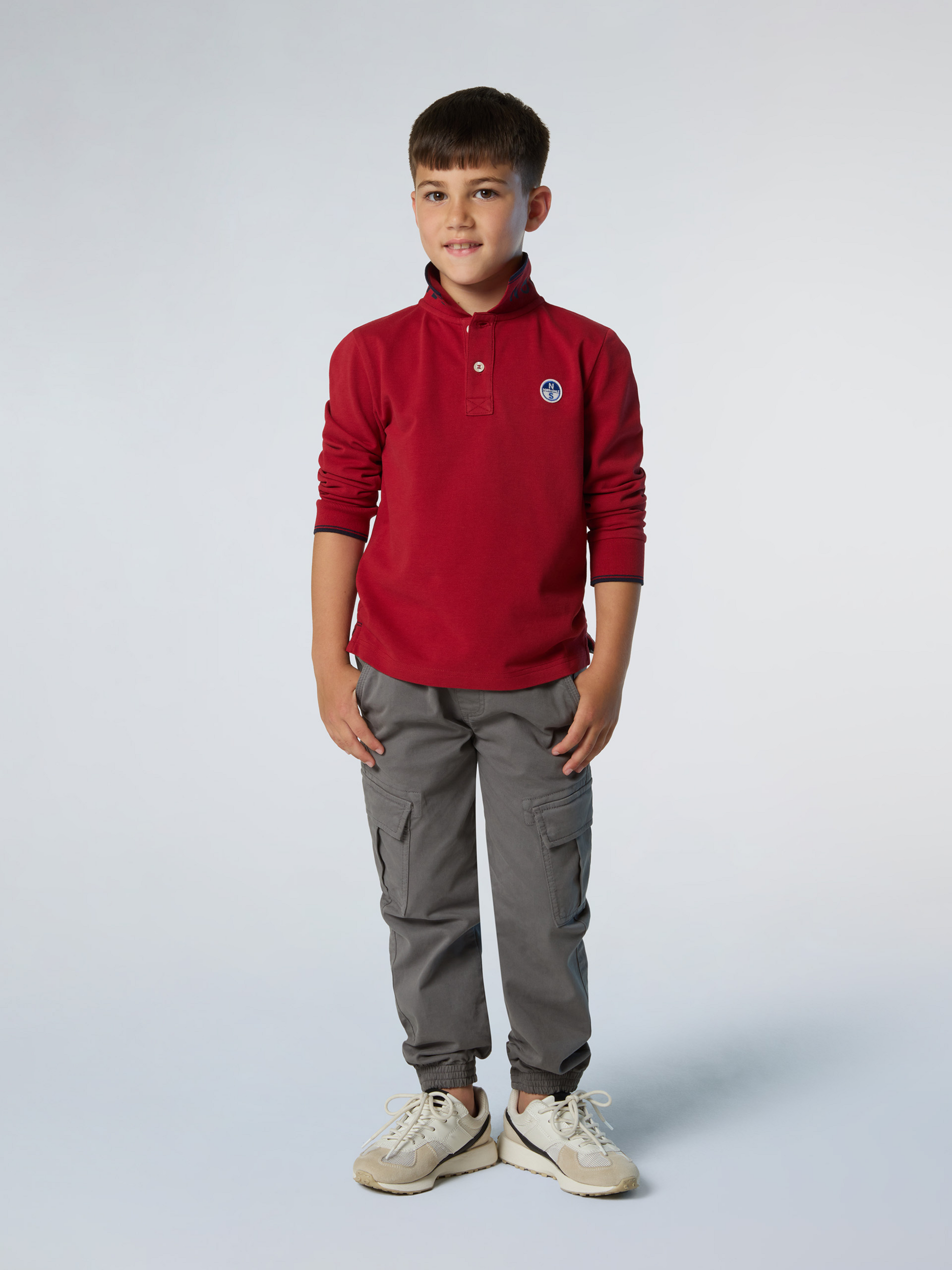 NORTH SAILS, North Sails Polo Shirt Long-sleeved With Collar Lettering