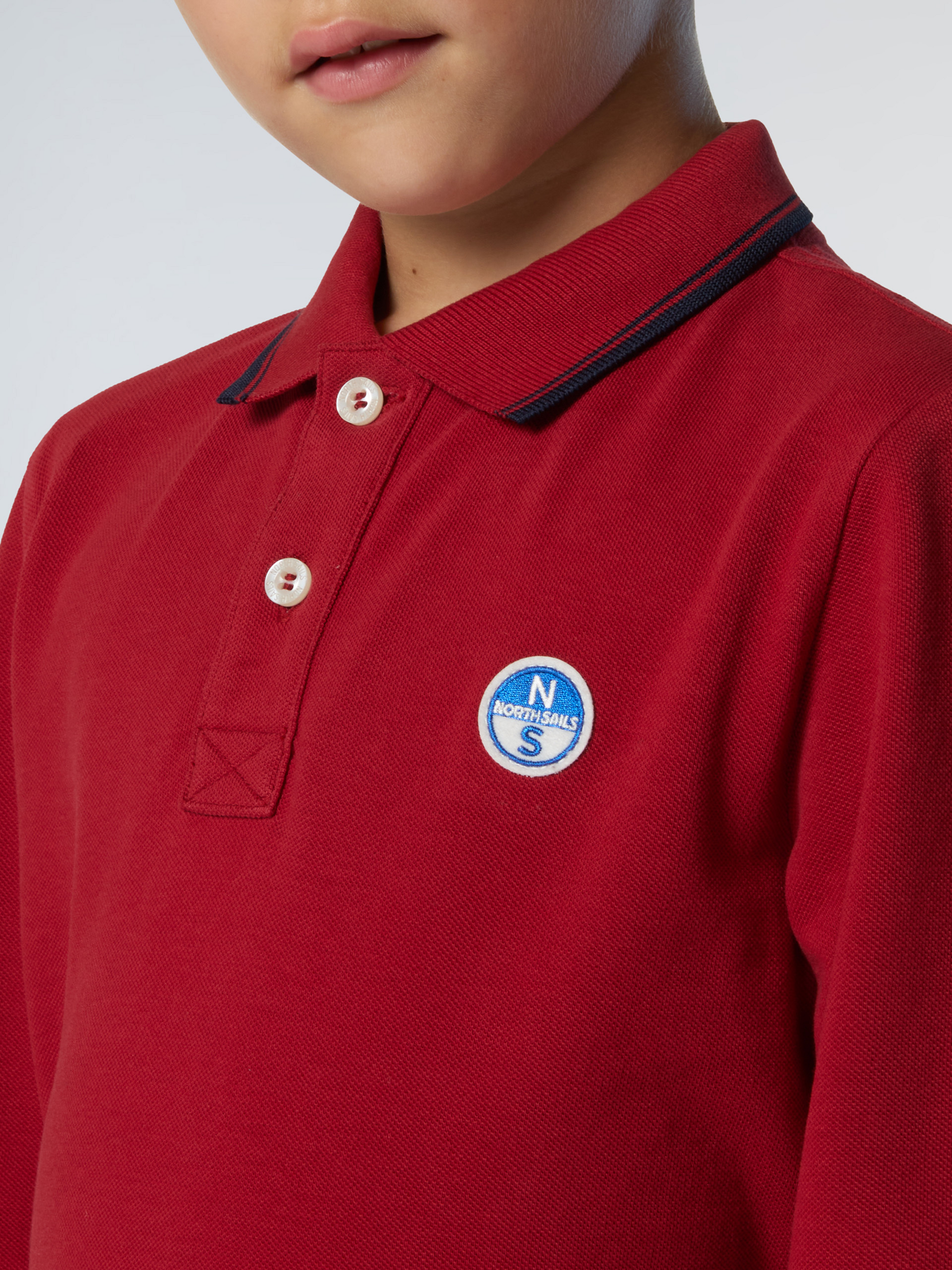 NORTH SAILS, North Sails Polo Shirt Long-sleeved With Collar Lettering