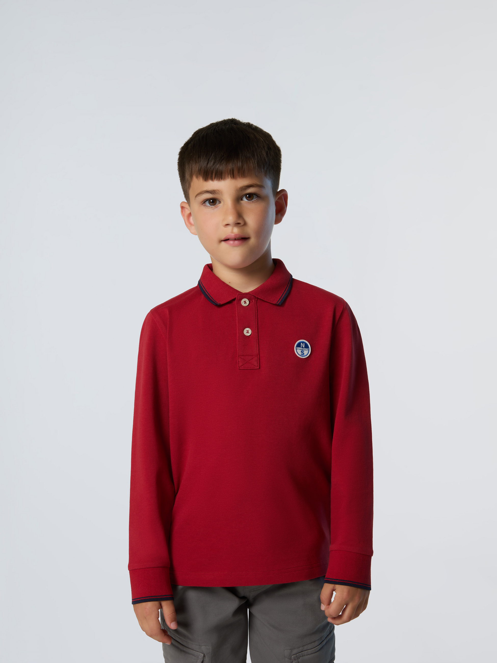 NORTH SAILS, North Sails Polo Shirt Long-sleeved With Collar Lettering