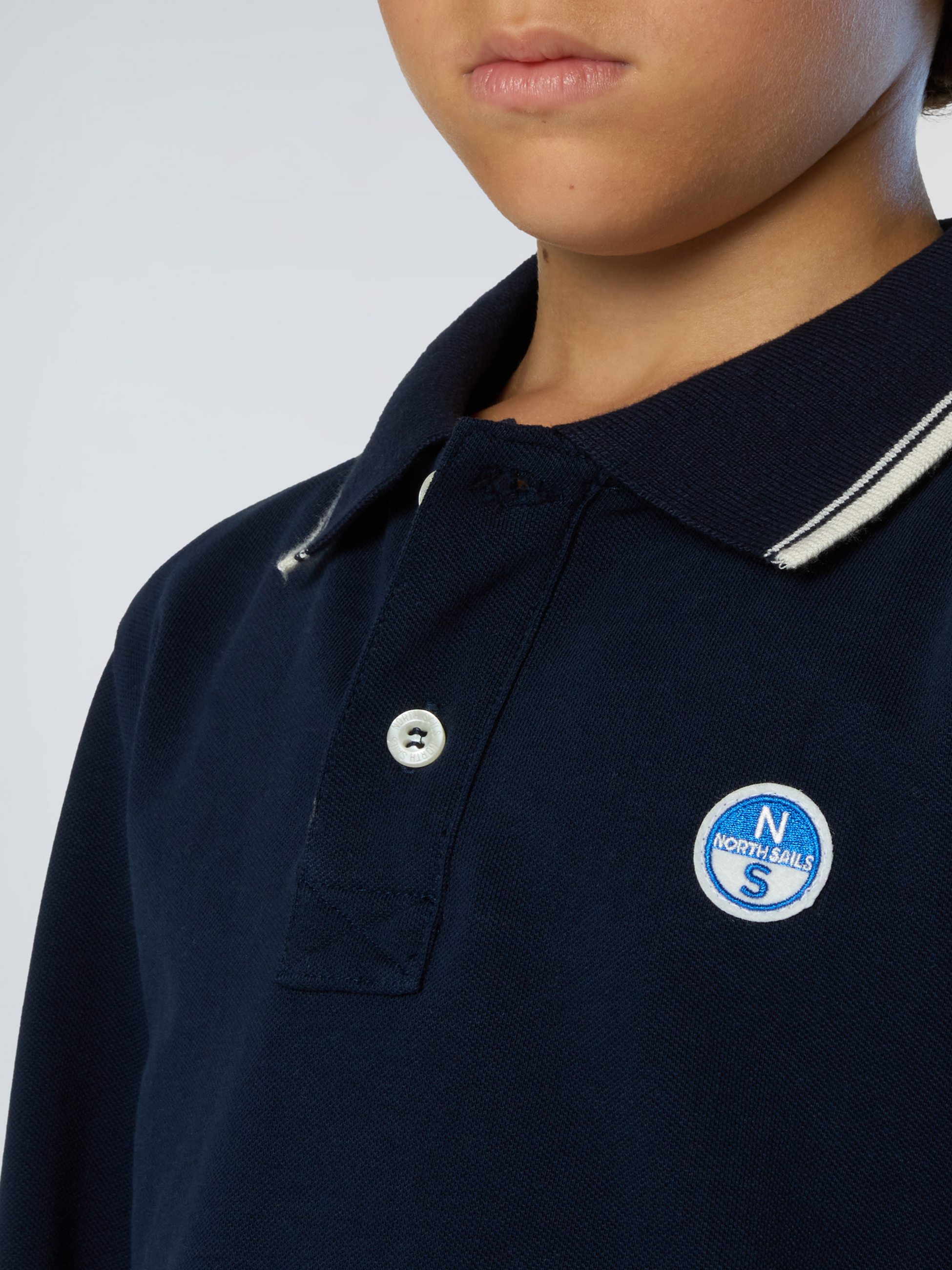 NORTH SAILS, North Sails Polo Shirt Long-sleeved With Collar Lettering