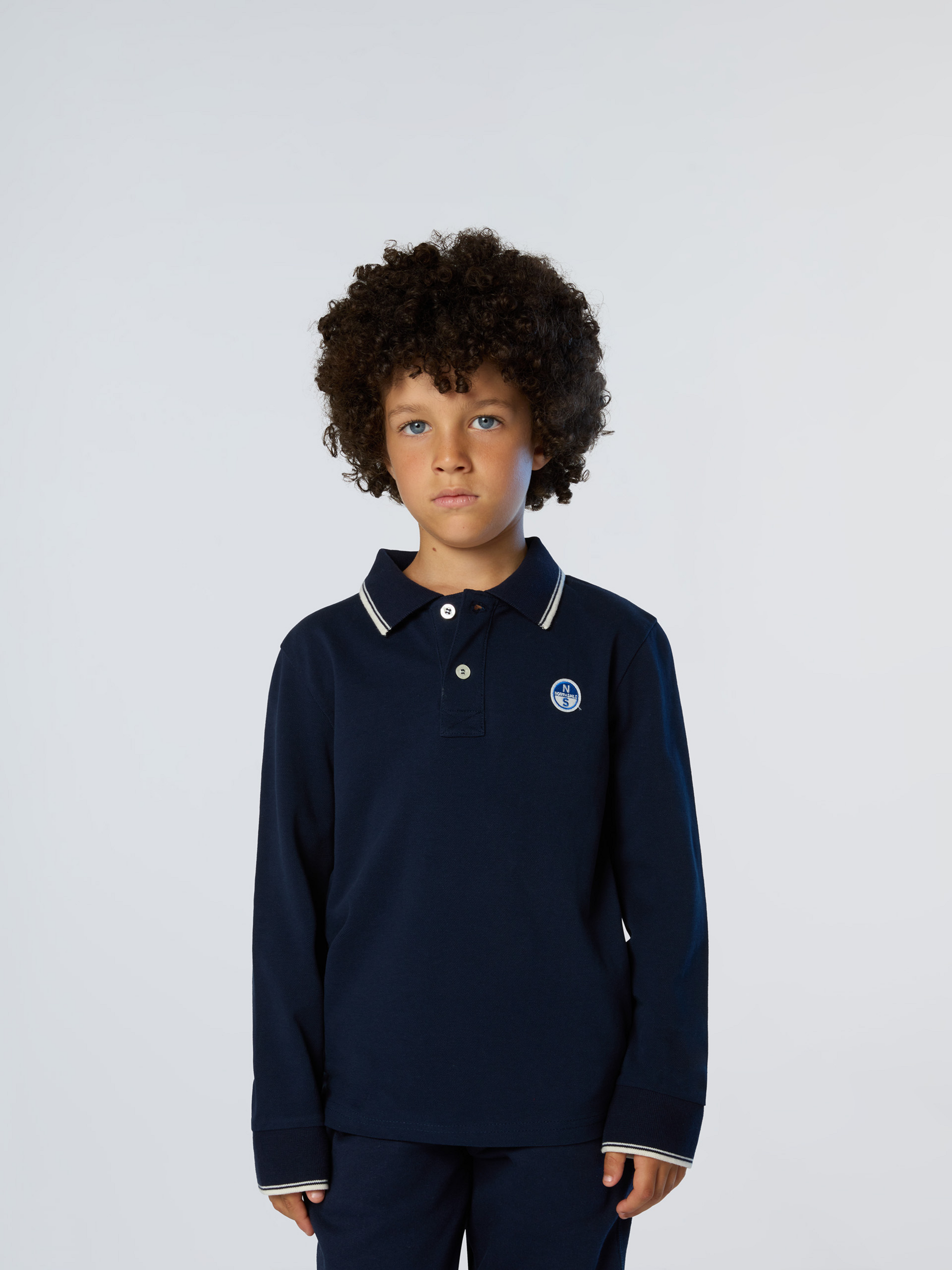 NORTH SAILS, North Sails Polo Shirt Long-sleeved With Collar Lettering
