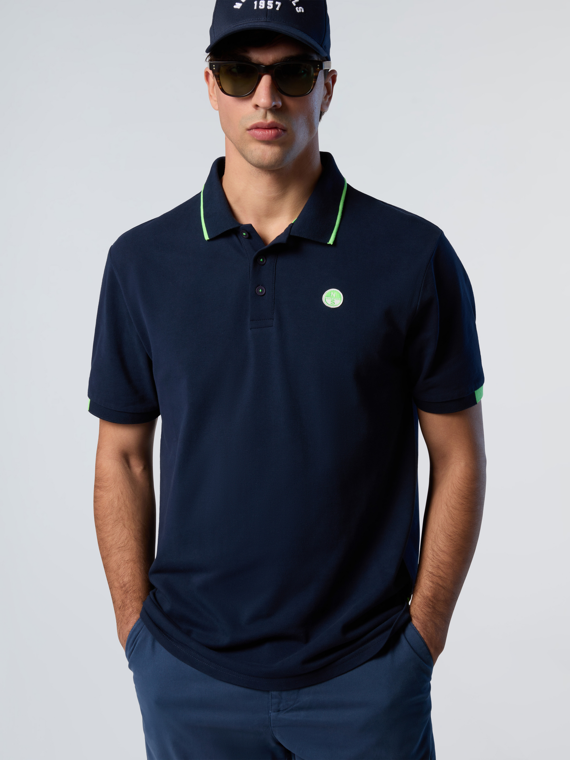 NORTH SAILS, North Sails Polo Shirt With Neon Logo