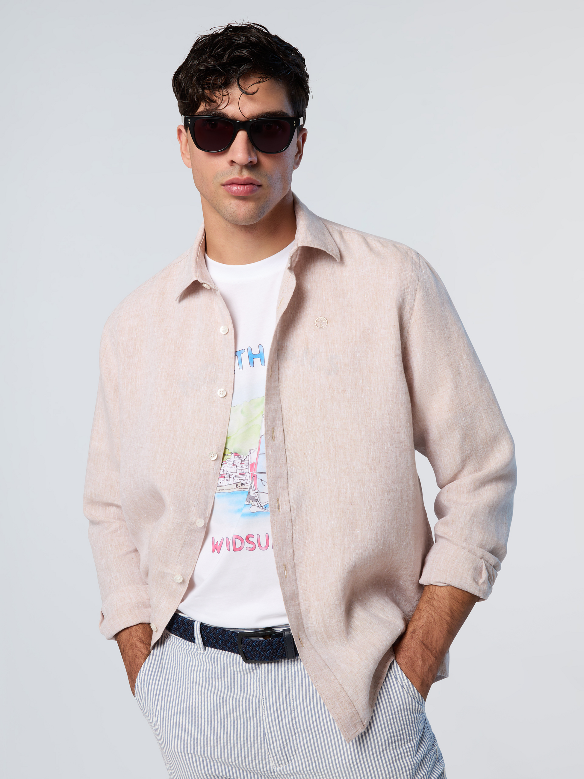 NORTH SAILS, North Sails Shirt Linen With Embroidered Logo