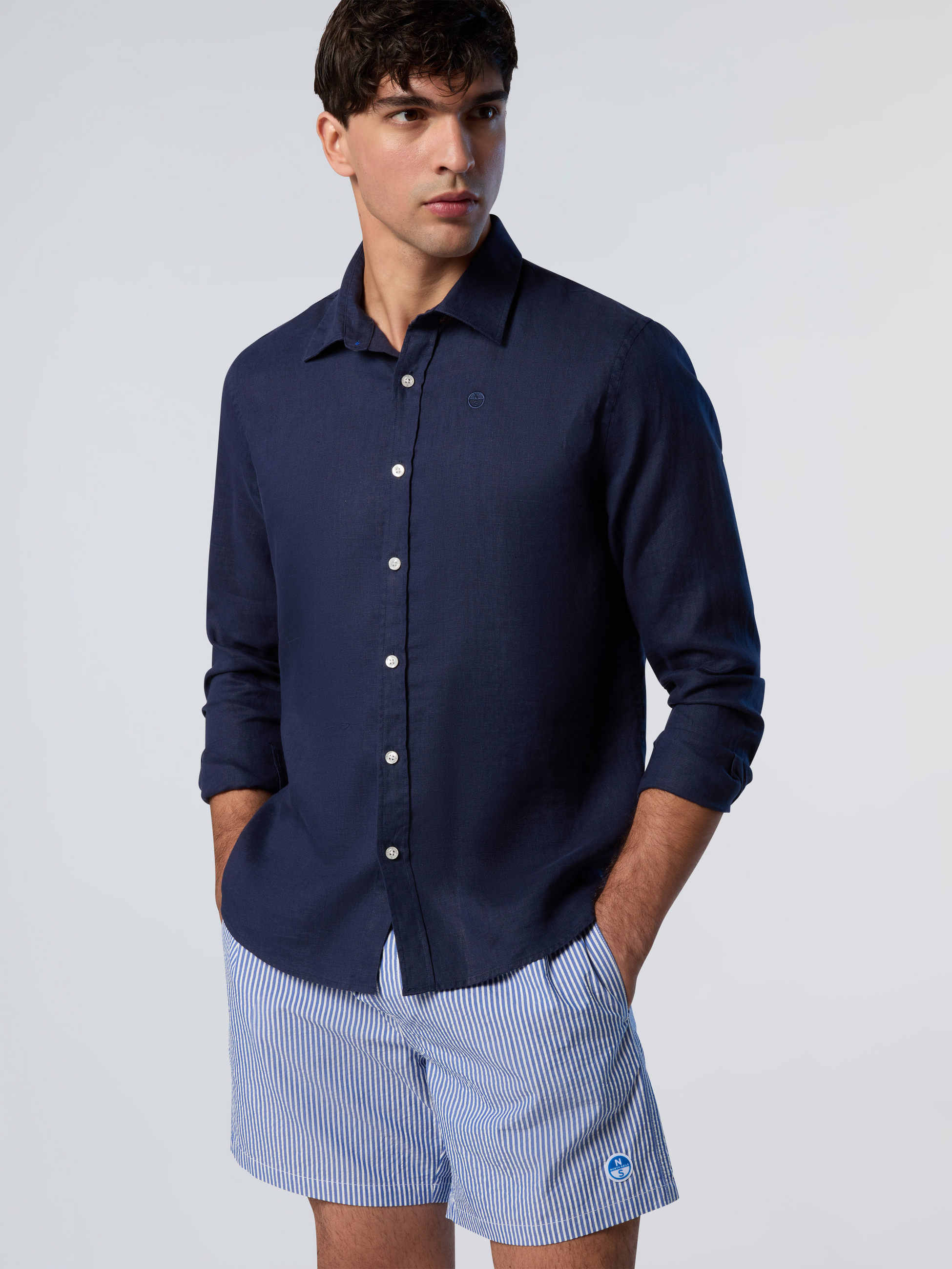 NORTH SAILS, North Sails Shirt Linen With Embroidered Logo