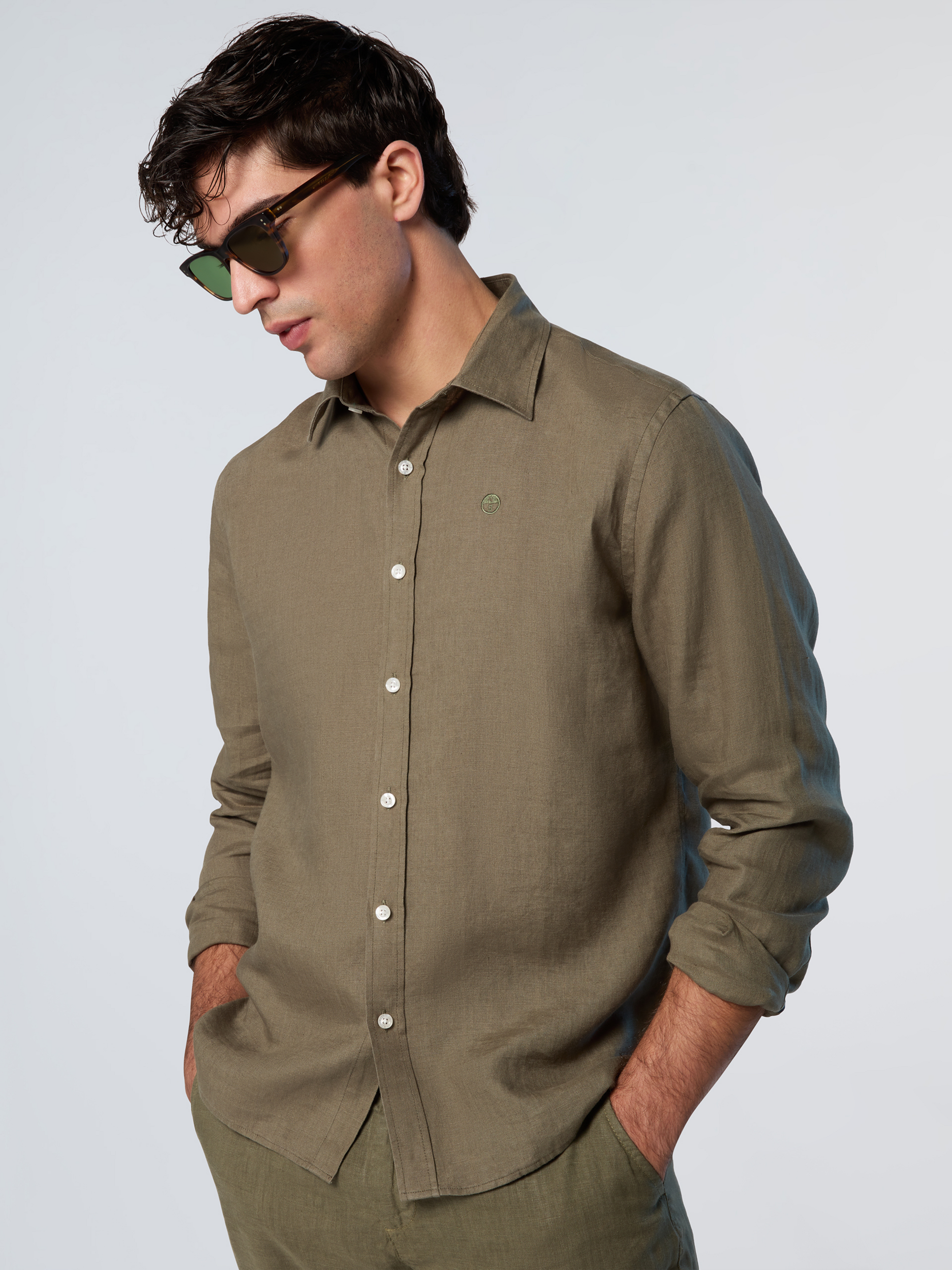 NORTH SAILS, North Sails Shirt Linen With Embroidered Logo