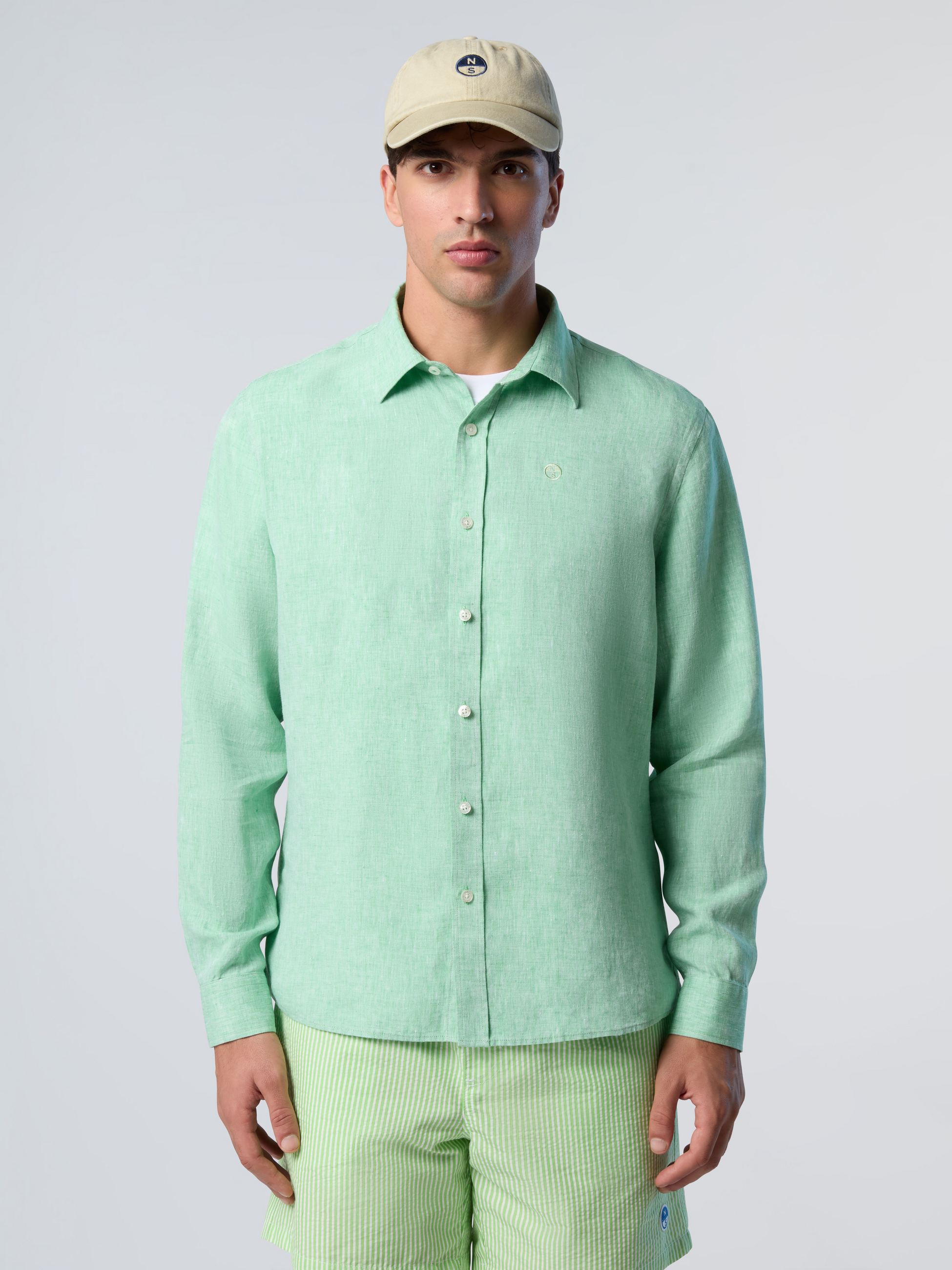 NORTH SAILS, North Sails Shirt Linen With Embroidered Logo