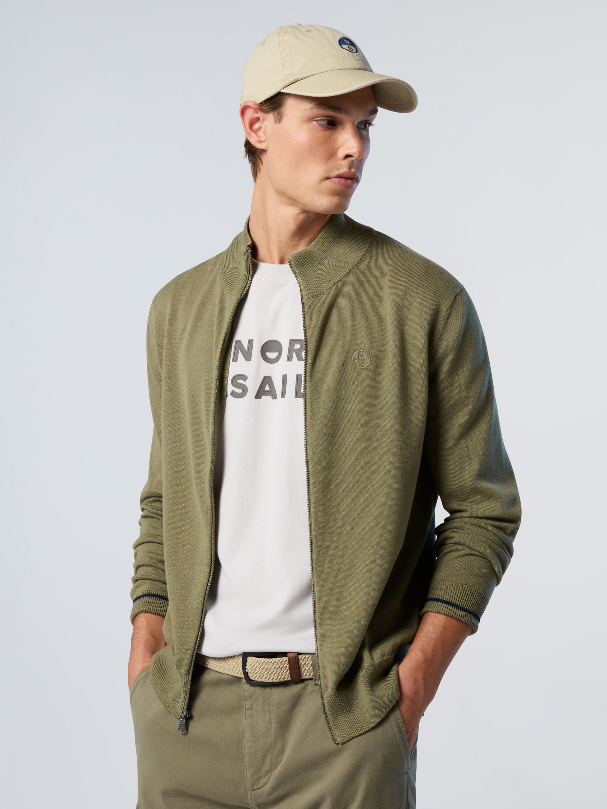 NORTH SAILS, North Sails Sweater Full-zip With Embroidered Logo