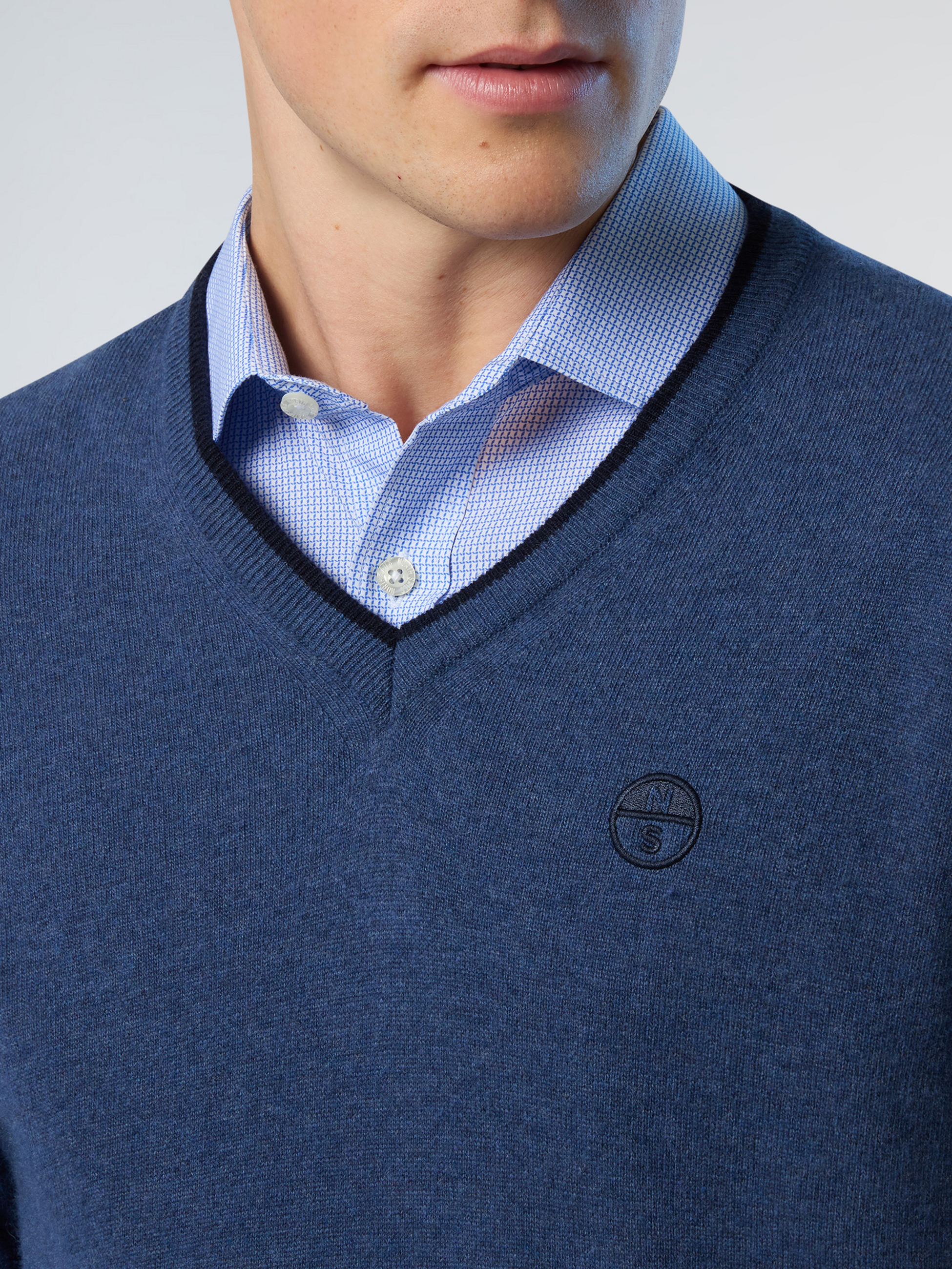 NORTH SAILS, North Sails Sweater V-neck With Embroidered Logo