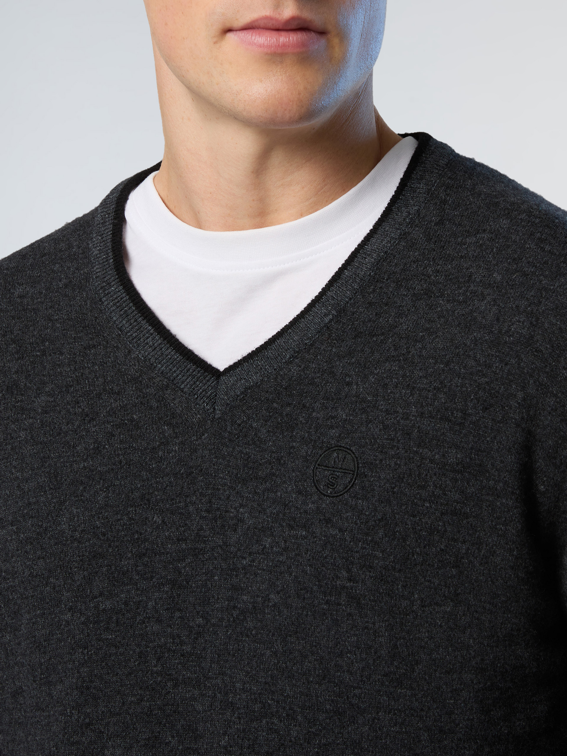 NORTH SAILS, North Sails Sweater V-neck With Embroidered Logo