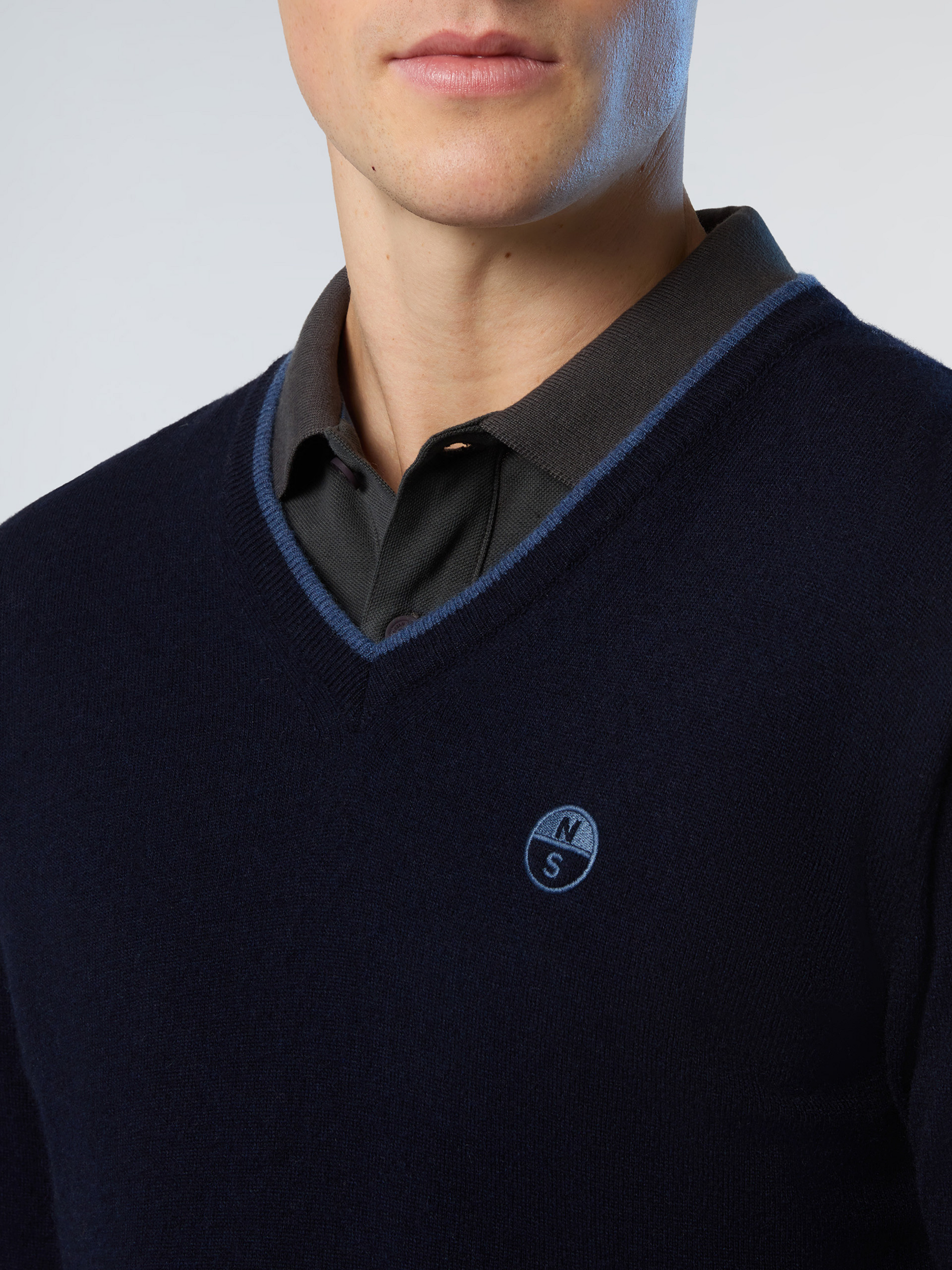 NORTH SAILS, North Sails Sweater V-neck With Embroidered Logo