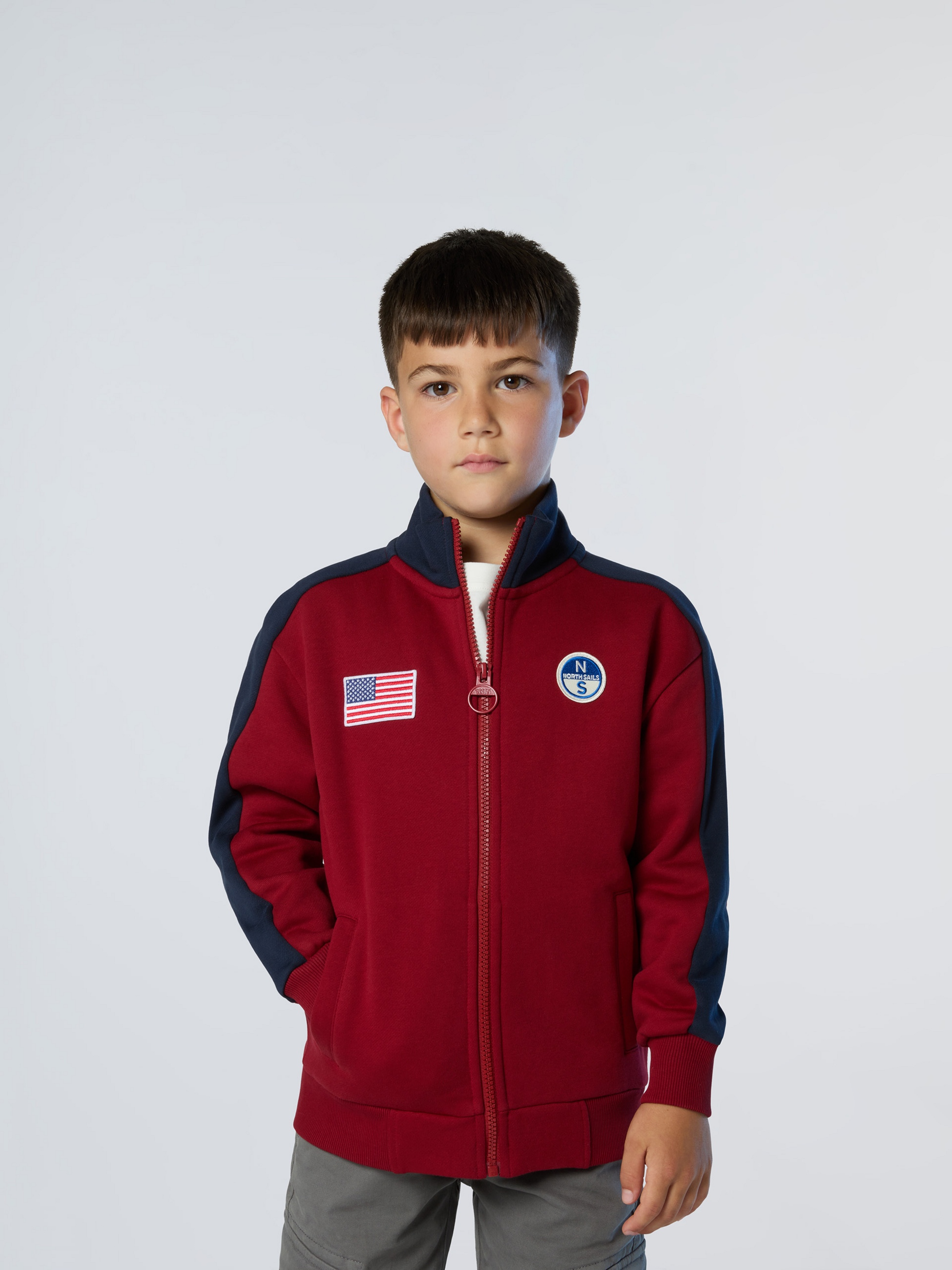NORTH SAILS, North Sails Sweatshirt Full-zip With American Flag
