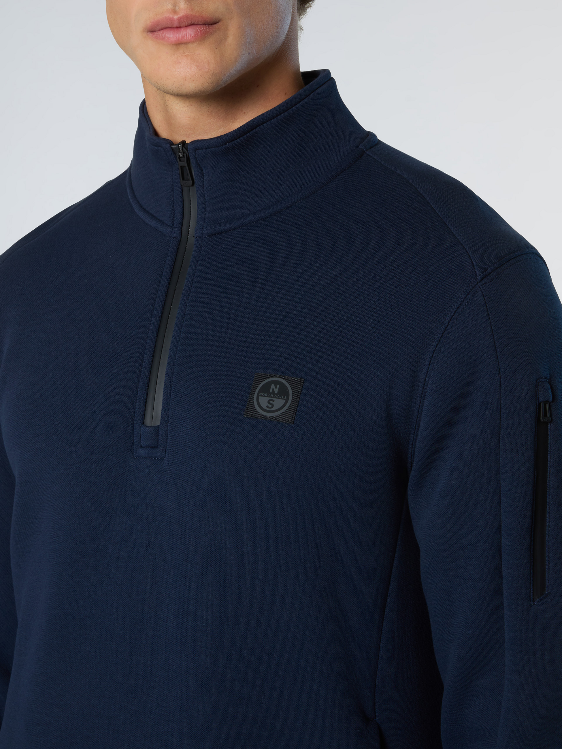 NORTH SAILS, North Sails Sweatshirt Piqué Scuba Fabric With Half-zip
