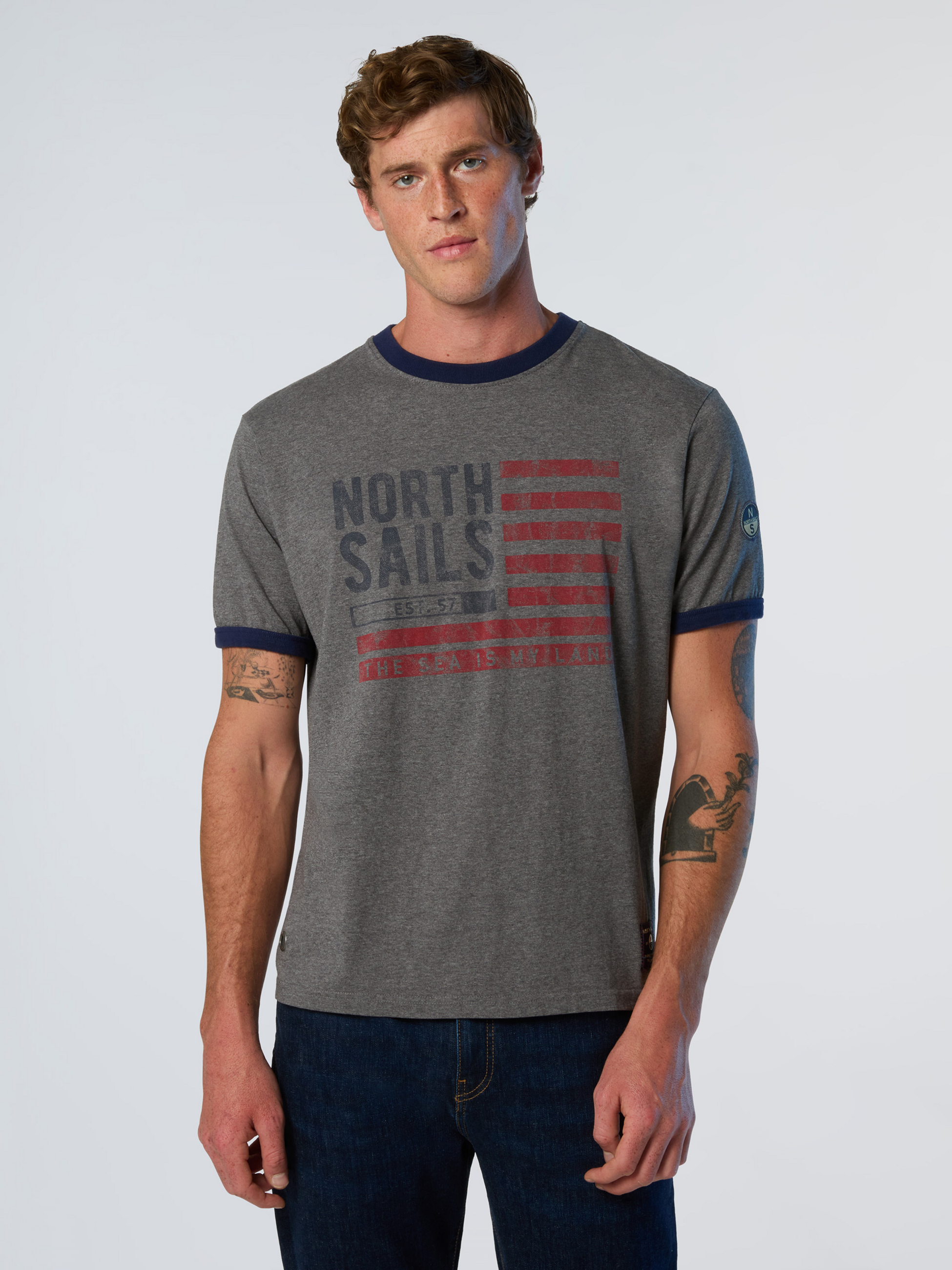 NORTH SAILS, North Sails T-shirt Archive Style With American Flag