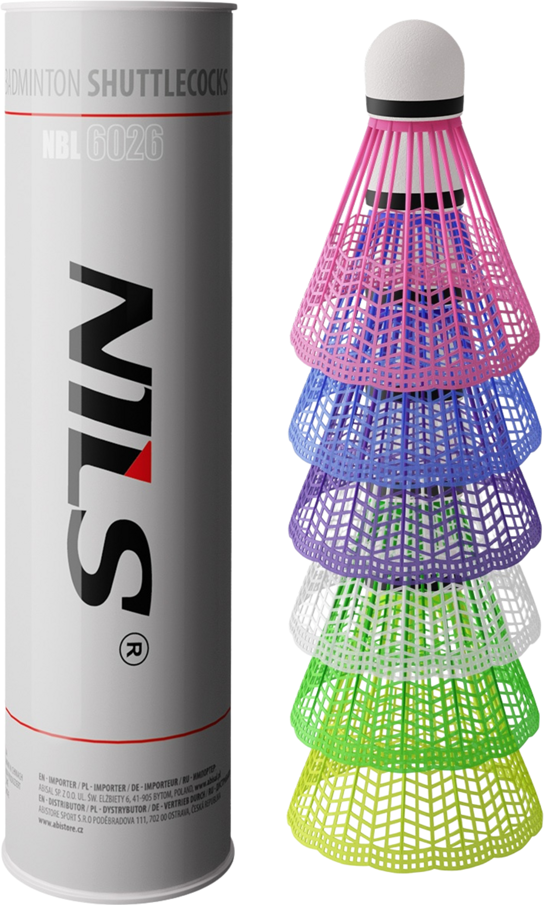 NORTHIX, Nylon Shuttlecocks, Multicolor, 6 Pack