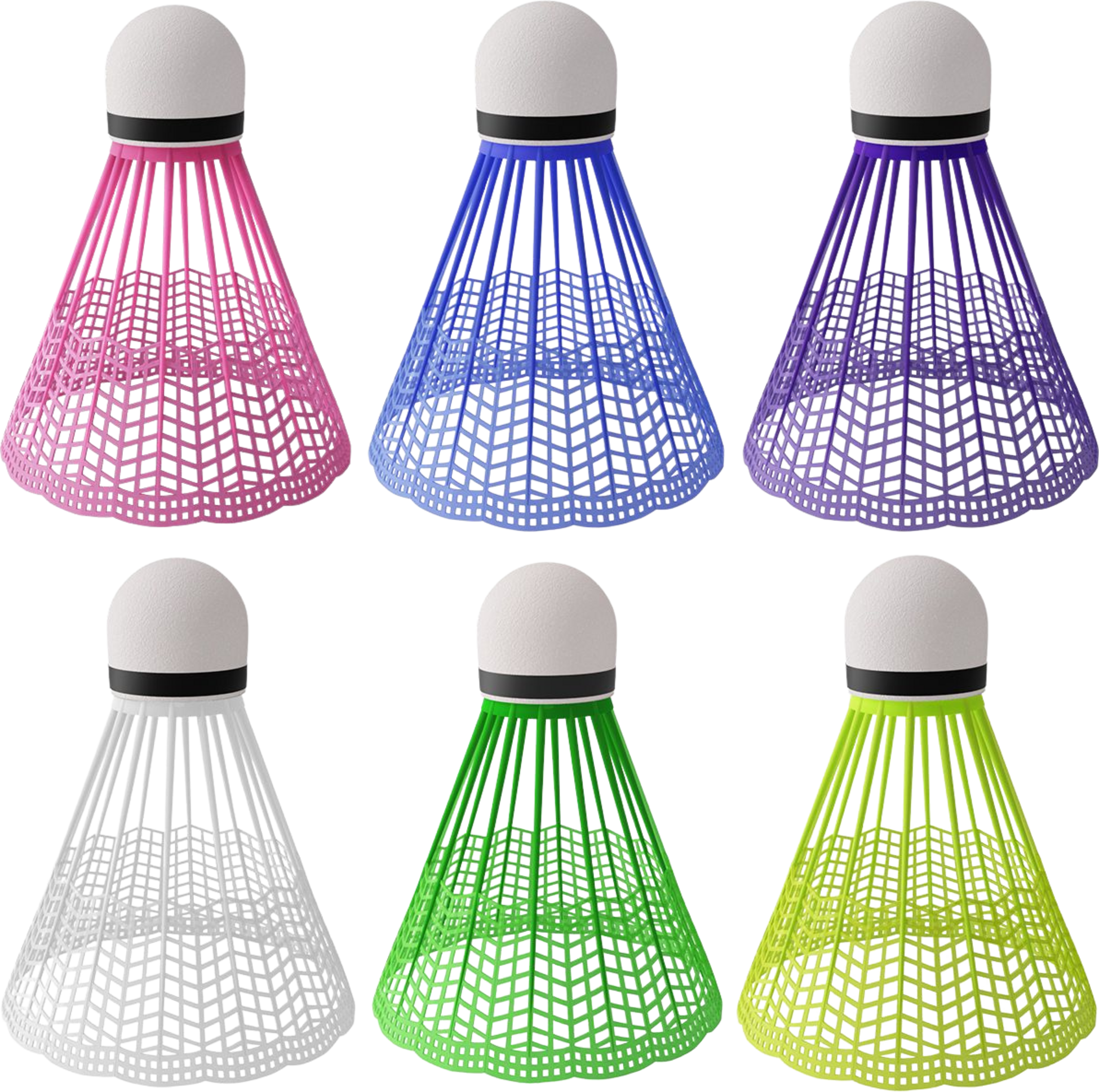 NORTHIX, Nylon Shuttlecocks, Multicolor, 6 Pack