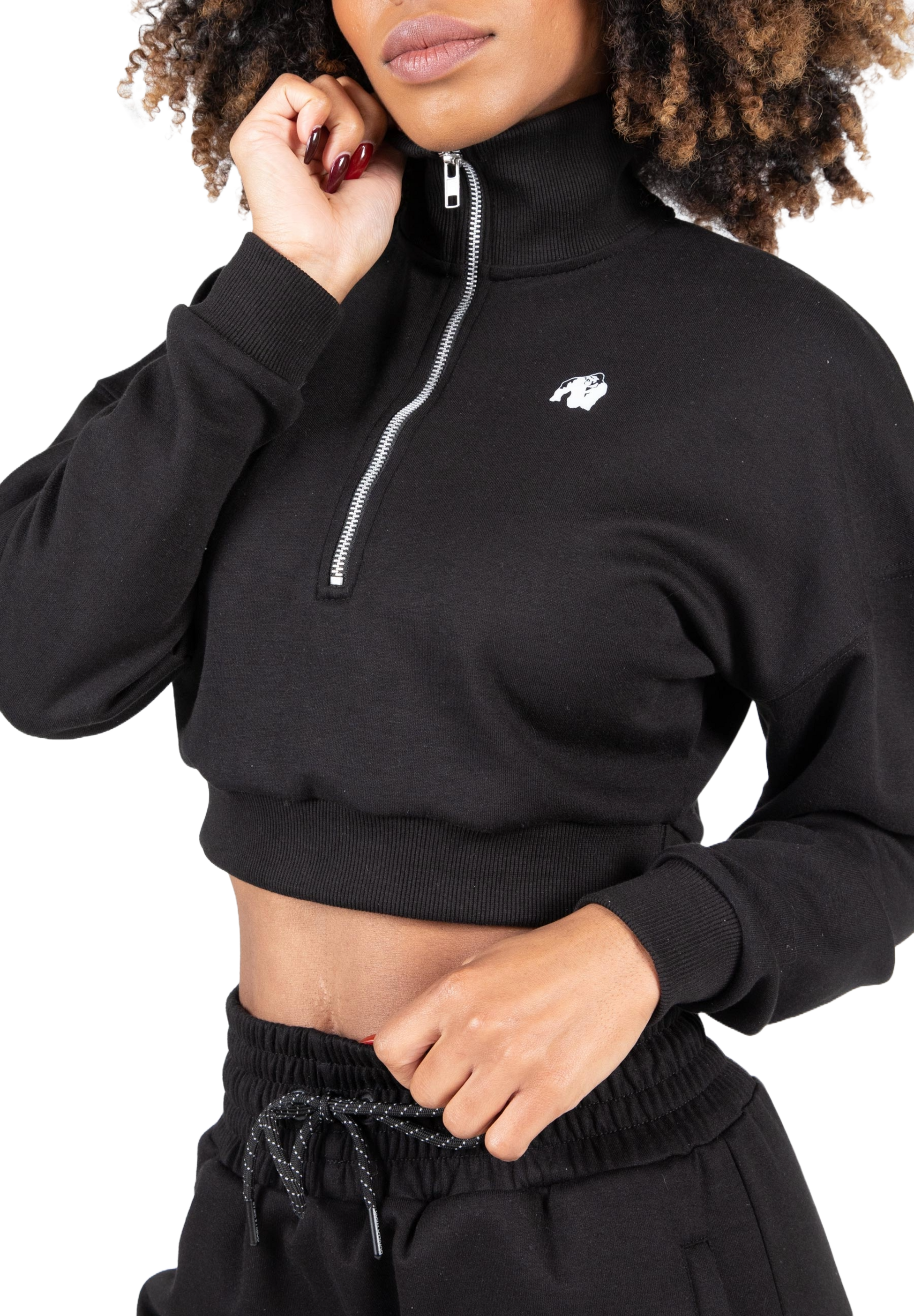 GORILLA WEAR, Ocala Cropped Half-zip Sweatshirt