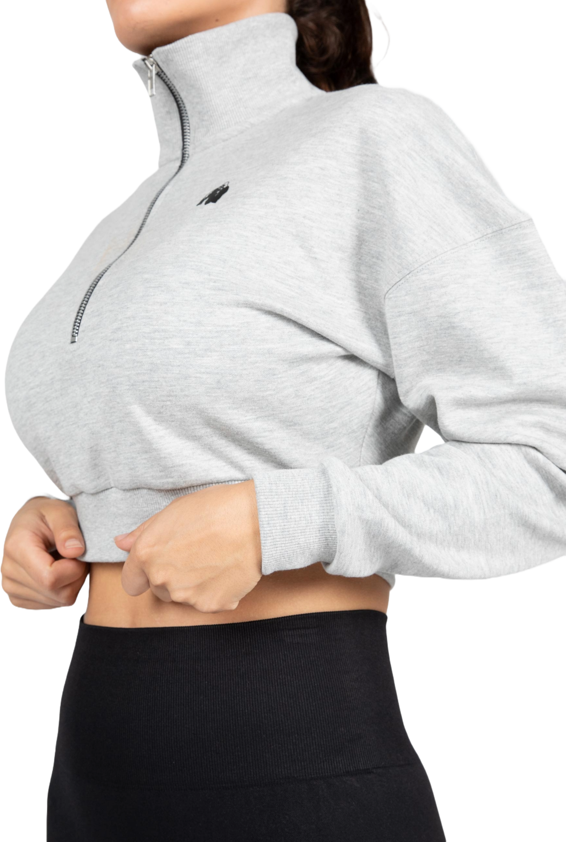 GORILLA WEAR, Ocala Cropped Half-zip Sweatshirt