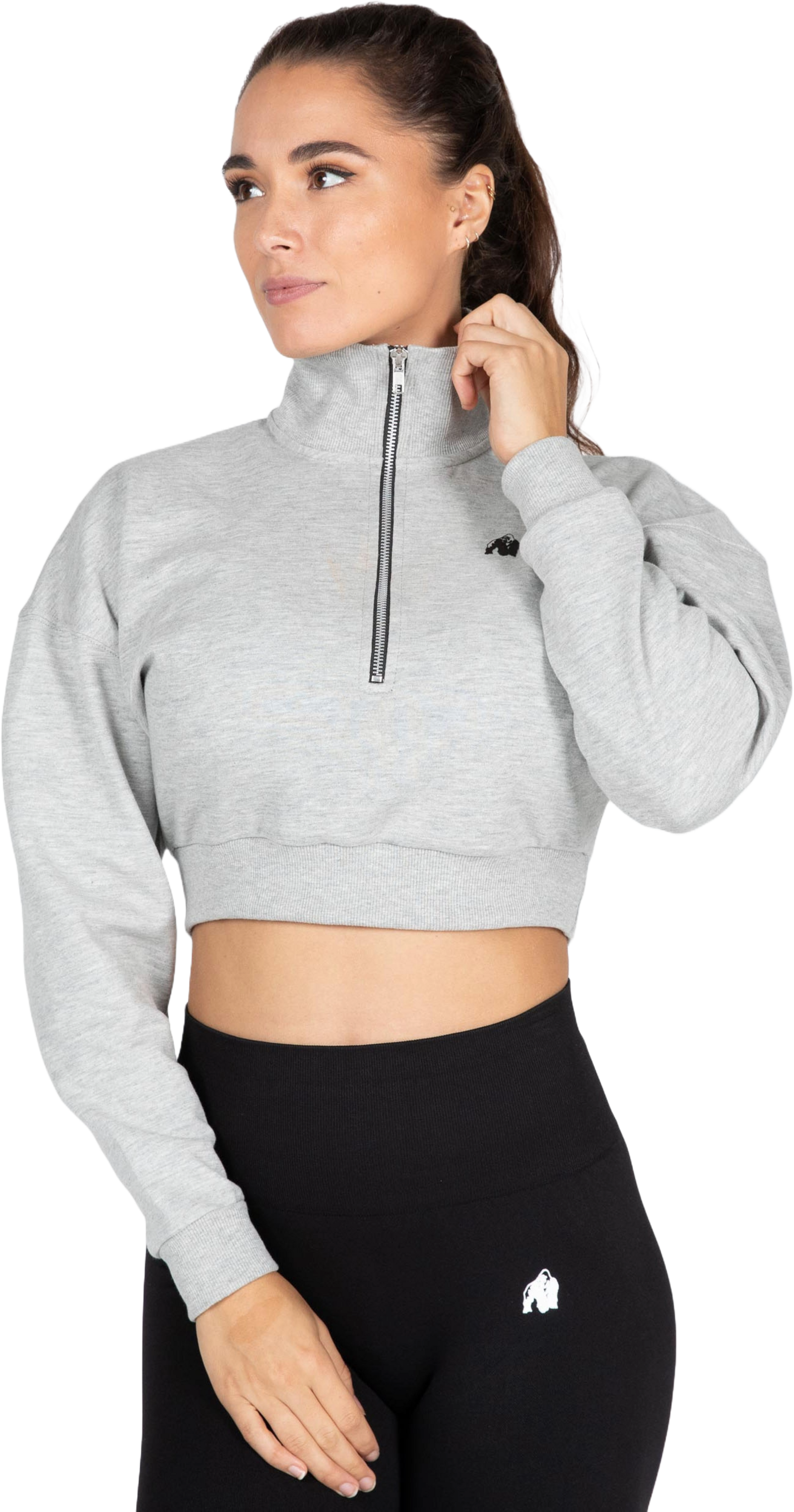 GORILLA WEAR, Ocala Cropped Half-zip Sweatshirt