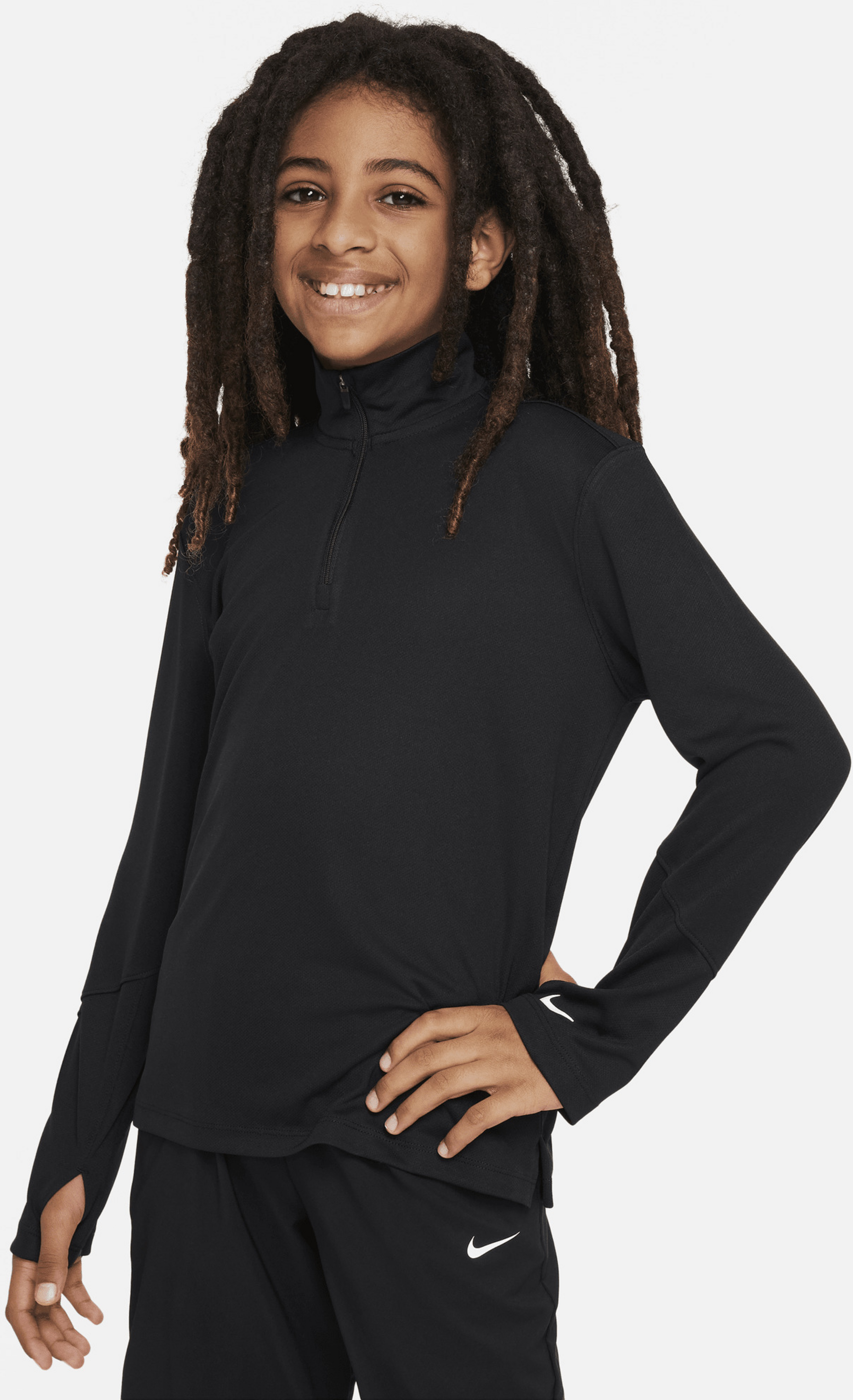 NIKE, Older Kids' (boys') Dri-fit Uv Long-sleeve 1/2-zip Top Multi