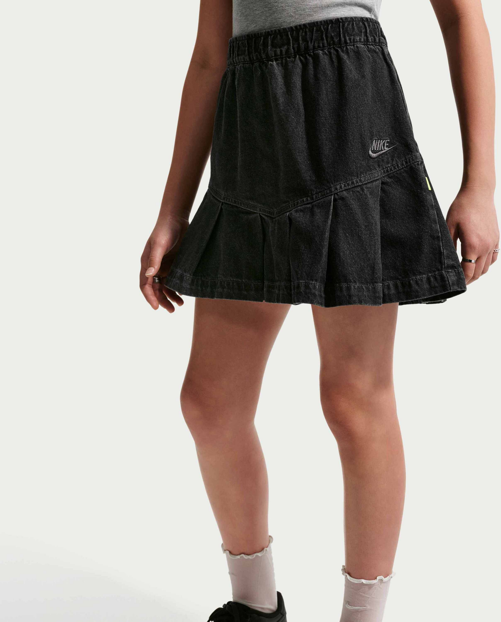 NIKE, Older Kids' (girls') Denim Pleated Skirt Sportswear