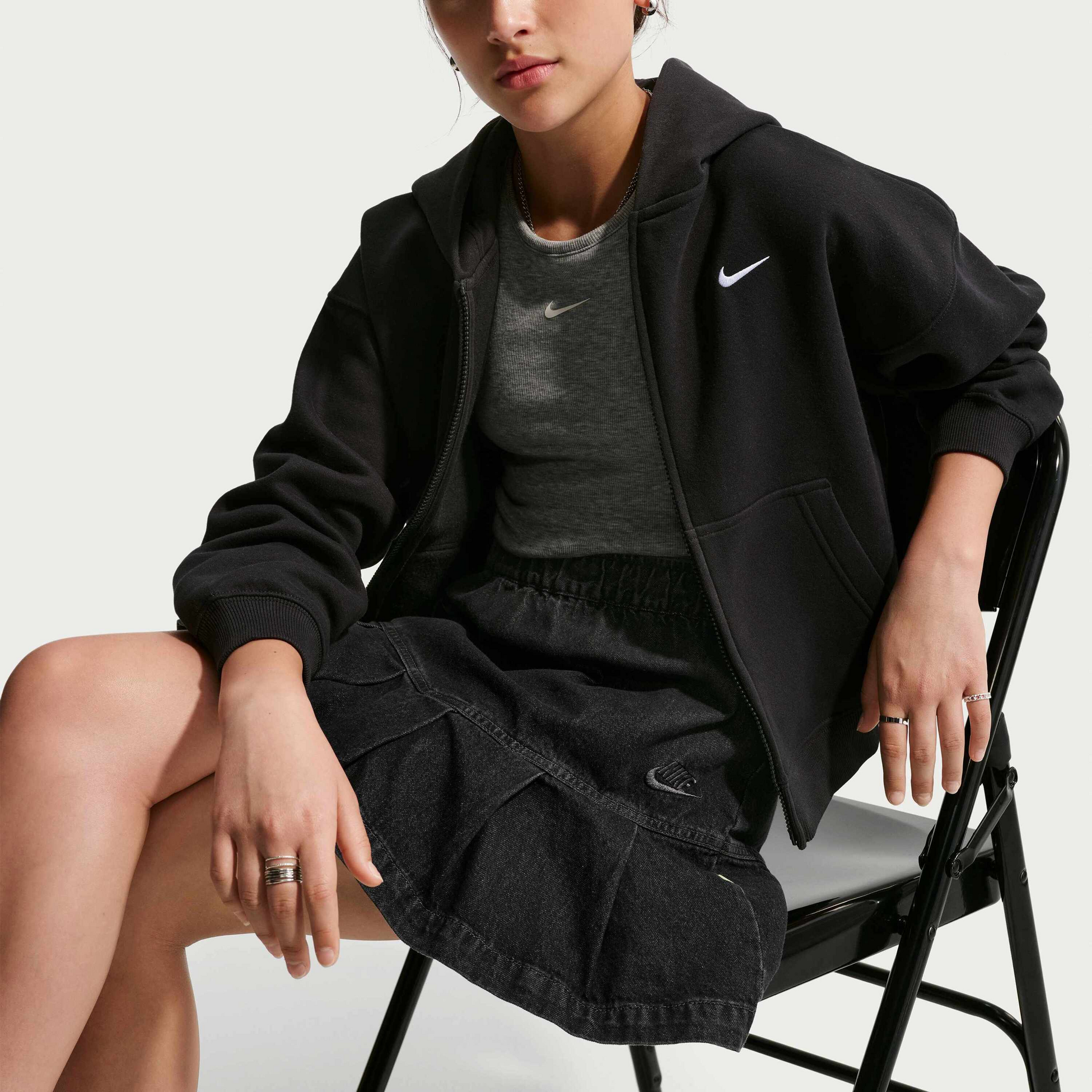 NIKE, Older Kids' (girls') Denim Pleated Skirt Sportswear
