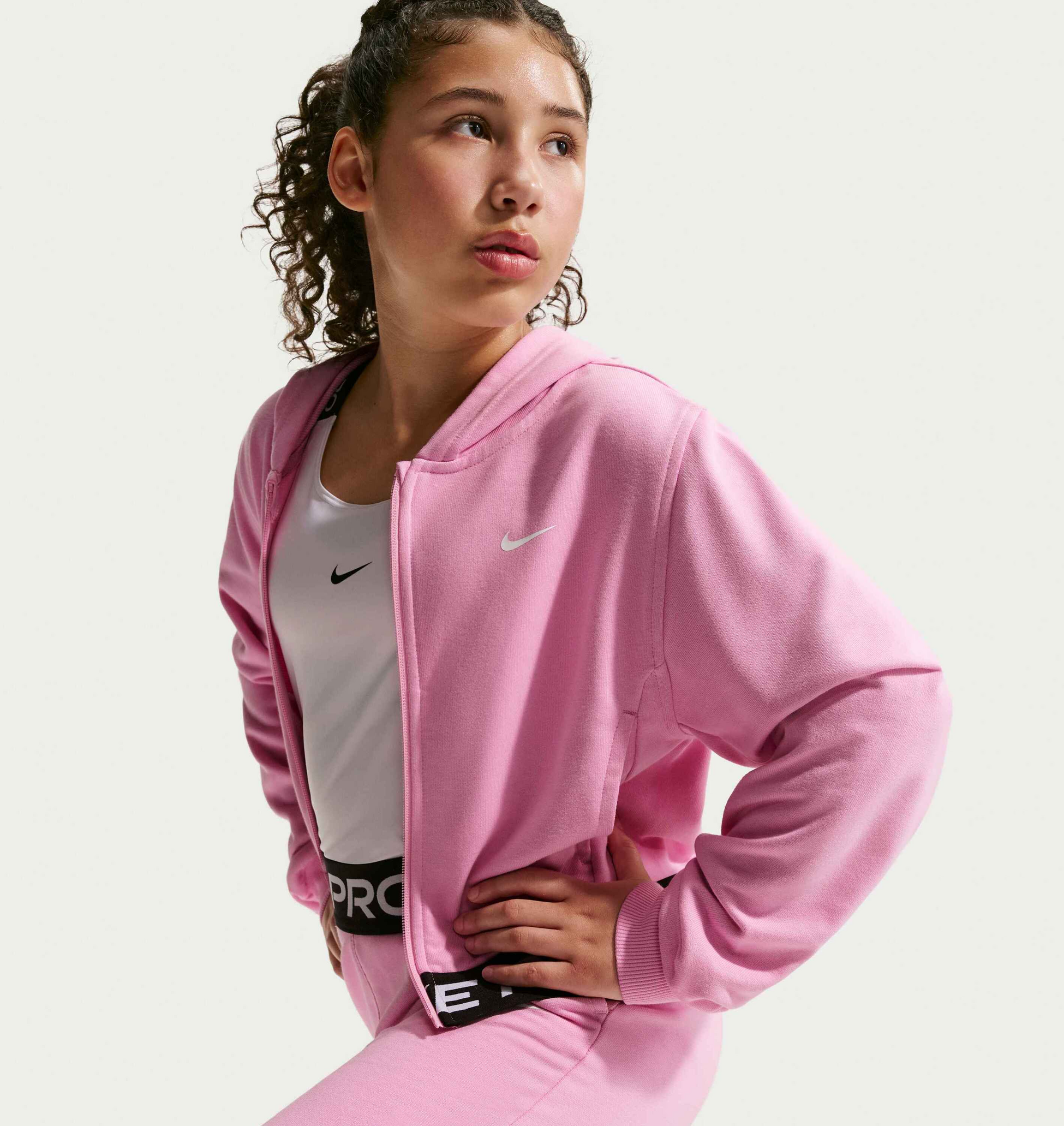 NIKE, Older Kids' (girls') Dri-fit Full-zip Hoodie Pro Fleece