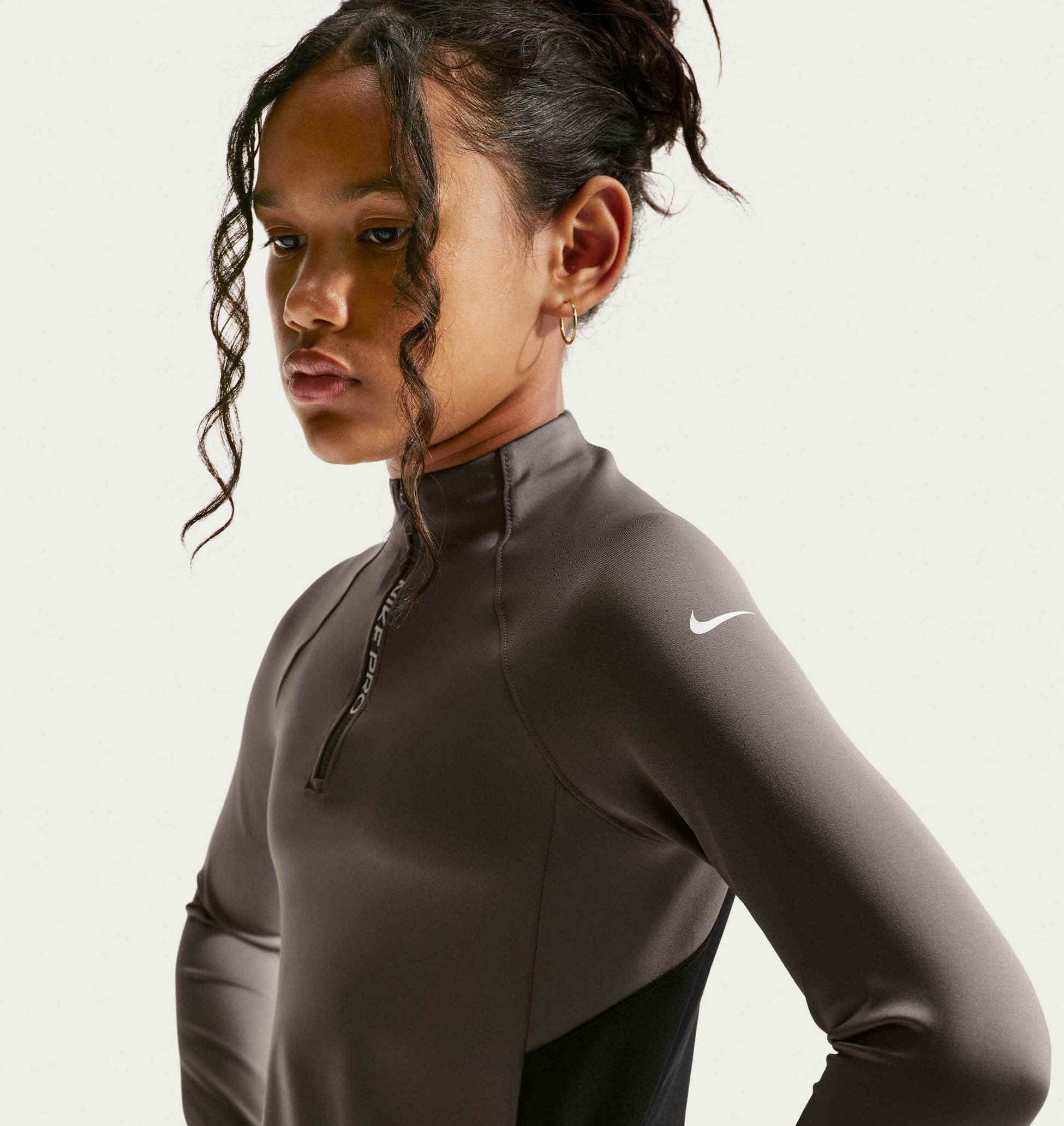 NIKE, Older Kids' (girls') Dri-fit Half-zip Long Sleeve Pro