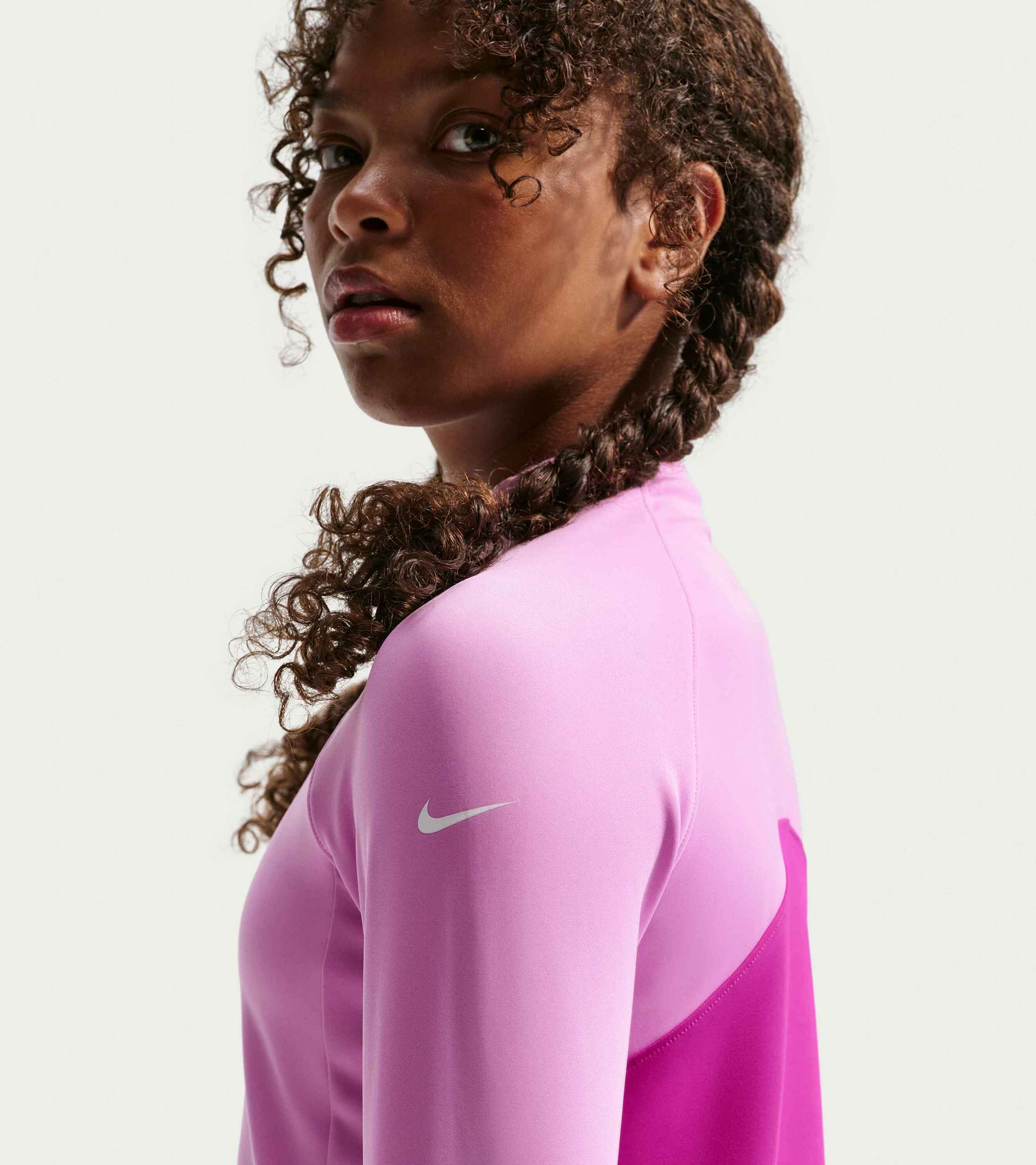 NIKE, Older Kids' (girls') Dri-fit Half-zip Long Sleeve Pro