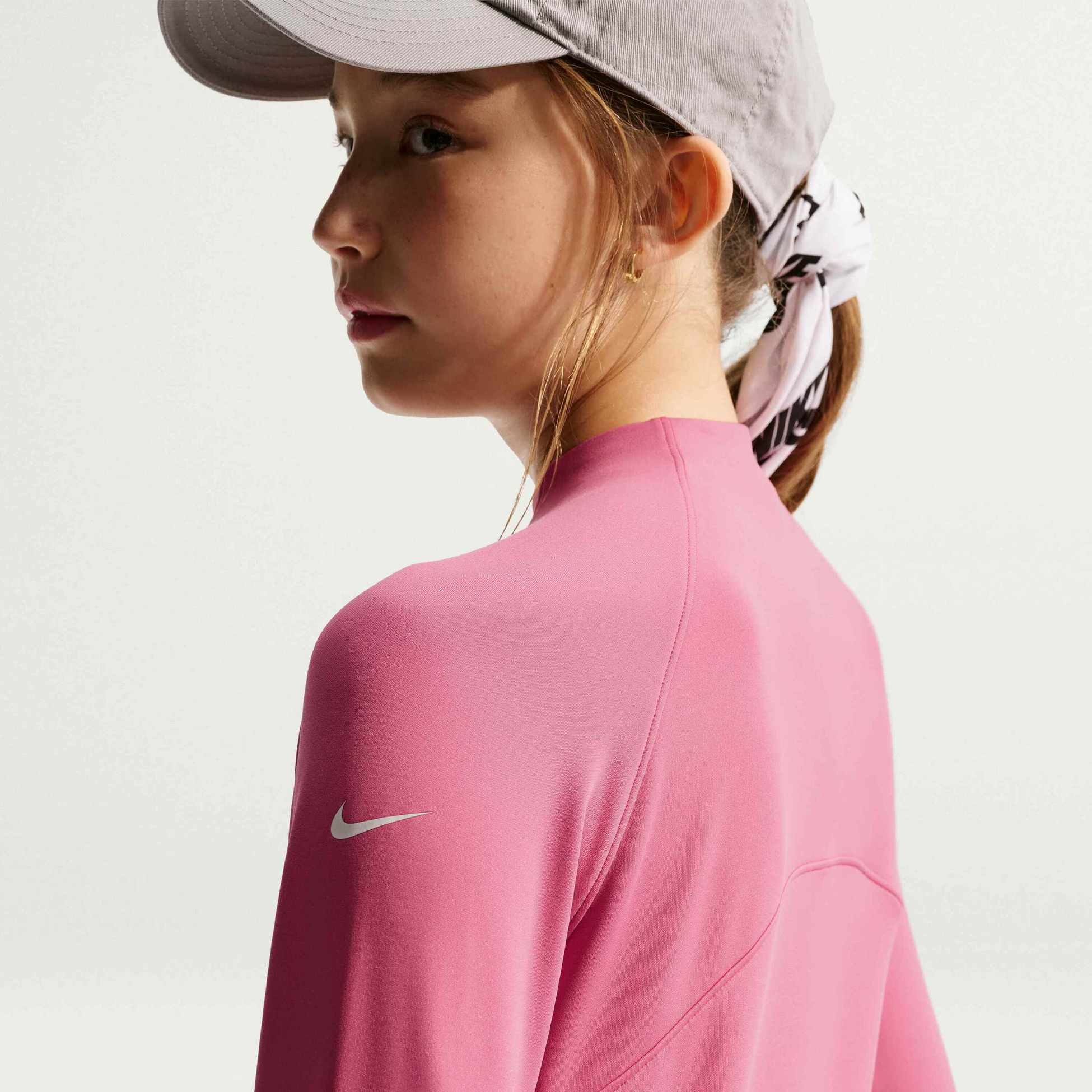 NIKE, Older Kids' (girls') Dri-fit Half-zip Long Sleeve Pro