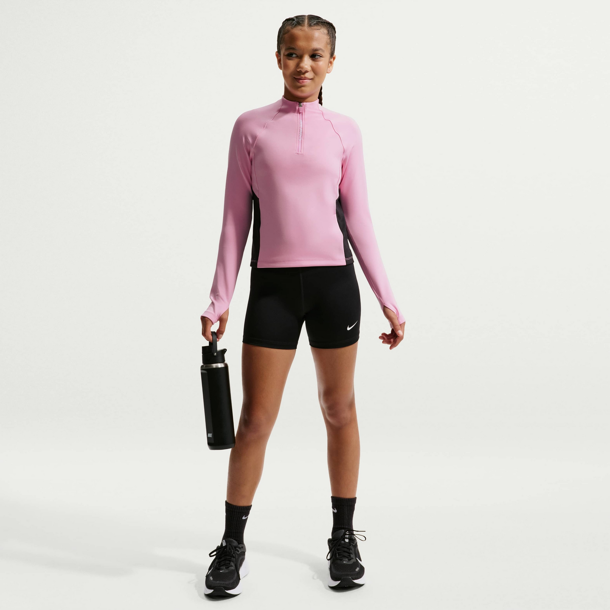 NIKE, Older Kids' (girls') Dri-fit Half-zip Long Sleeve Pro