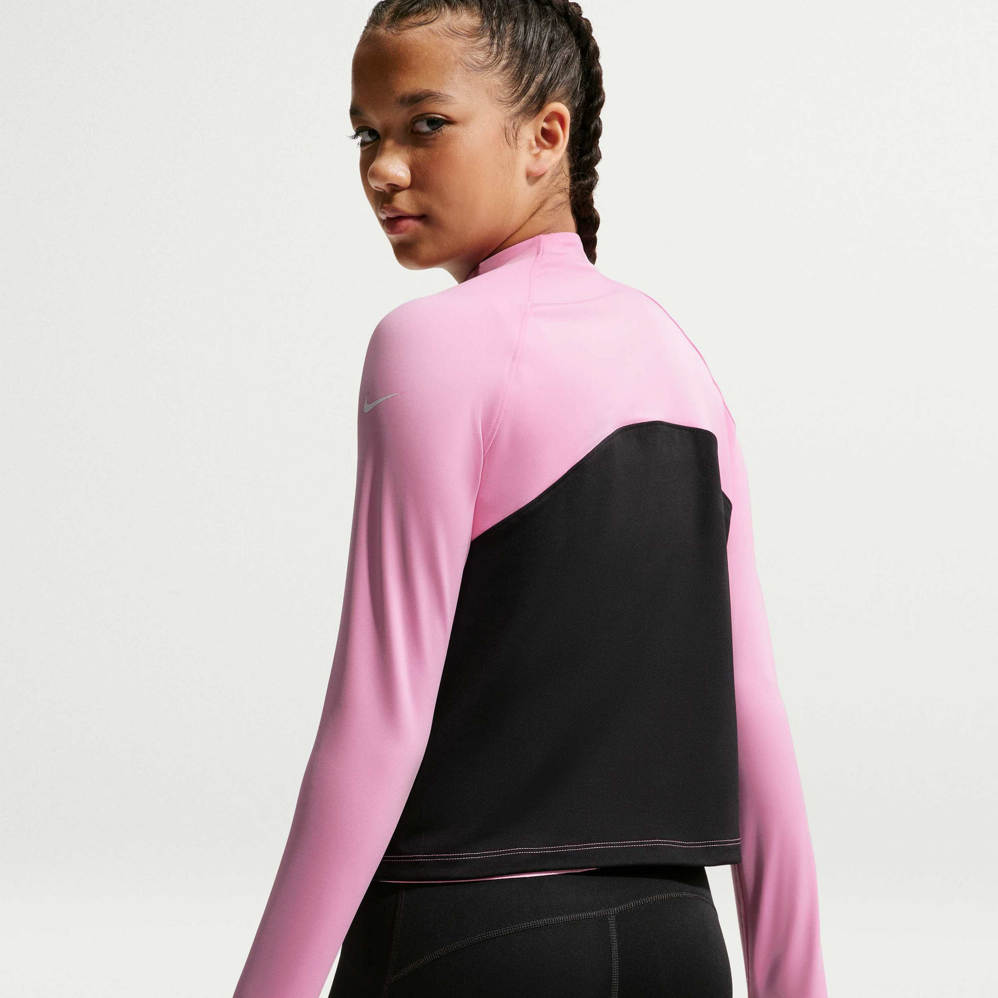 NIKE, Older Kids' (girls') Dri-fit Half-zip Long Sleeve Pro