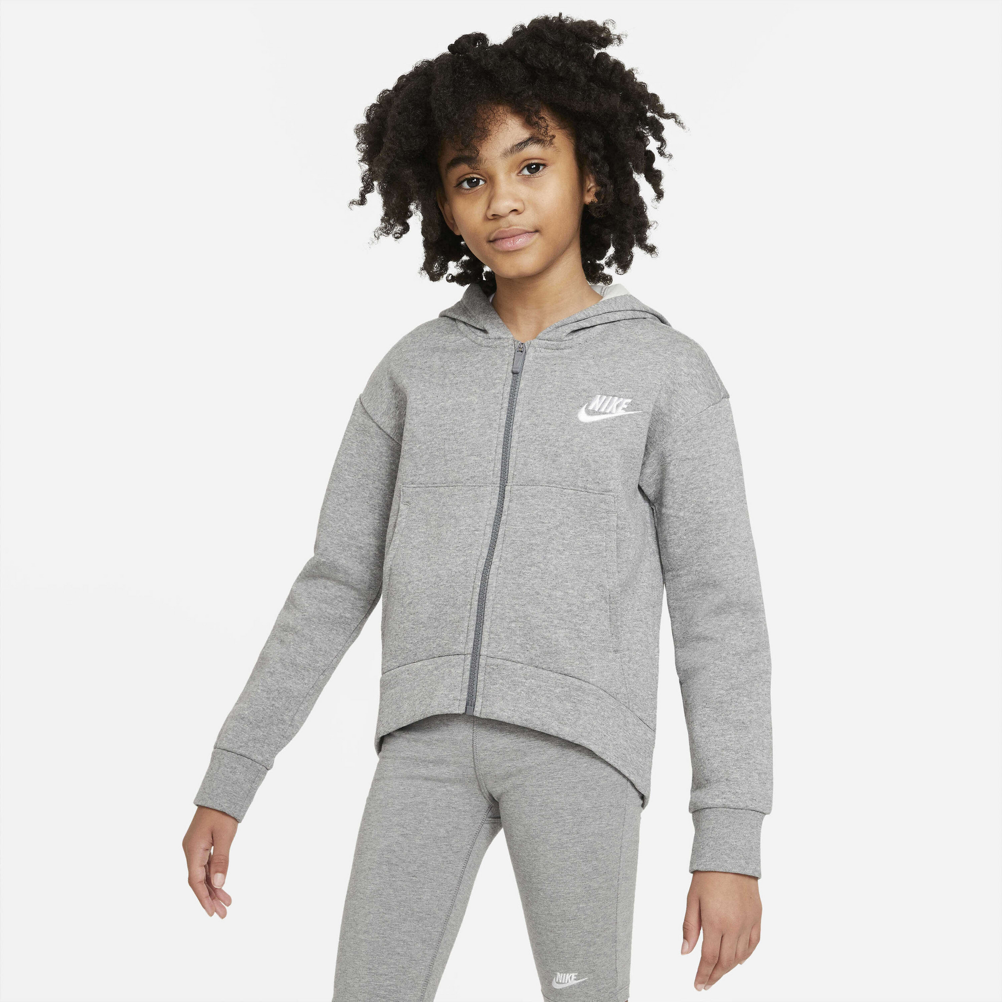 NIKE, Older Kids' (girls') Full-zip Hoodie Sportswear Club Fleece