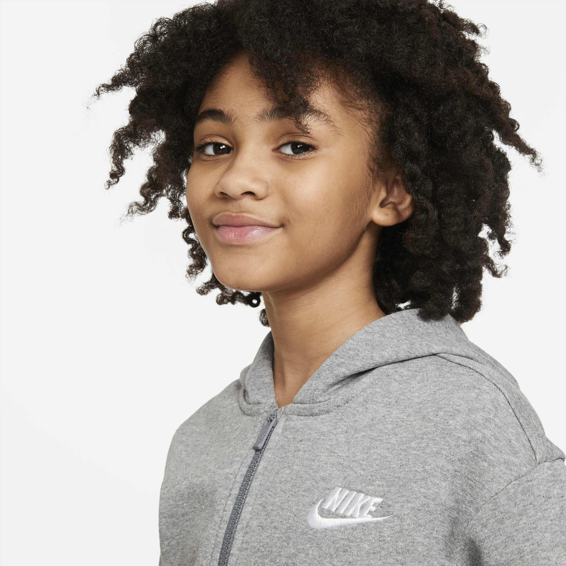 NIKE, Older Kids' (girls') Full-zip Hoodie Sportswear Club Fleece