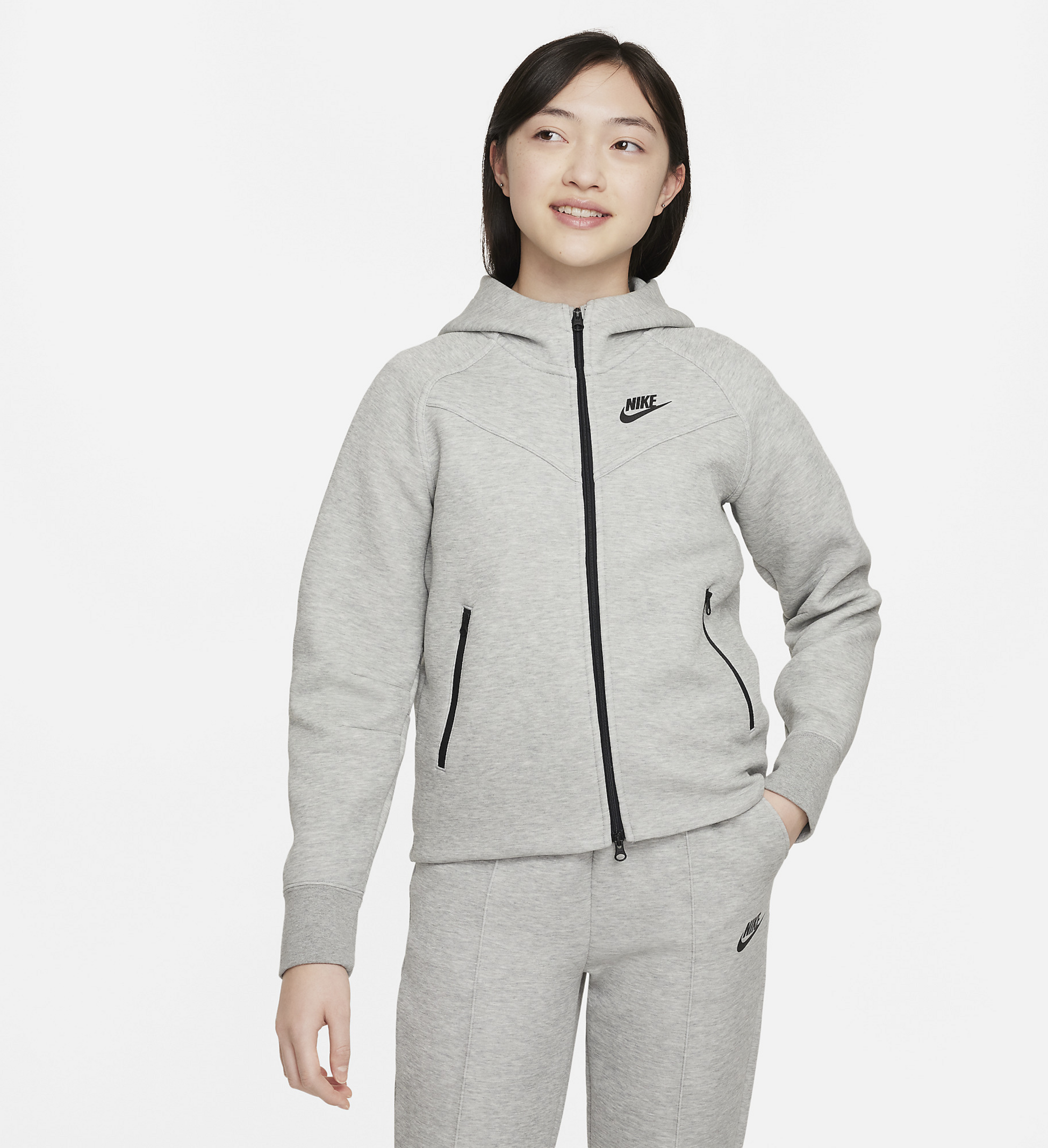 NIKE, Older Kids' (girls') Full-zip Hoodie Sportswear Tech Fleece