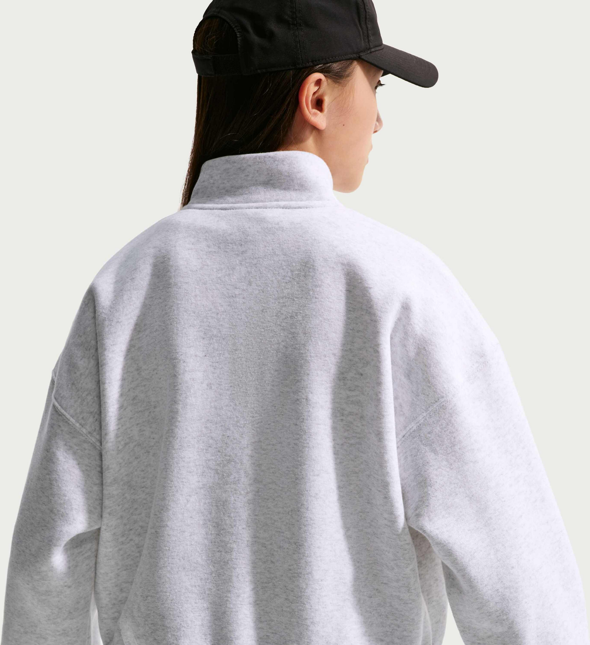 NIKE, Older Kids' (girls') Oversized 1/4-zip Top Sportswear Studio Fleece