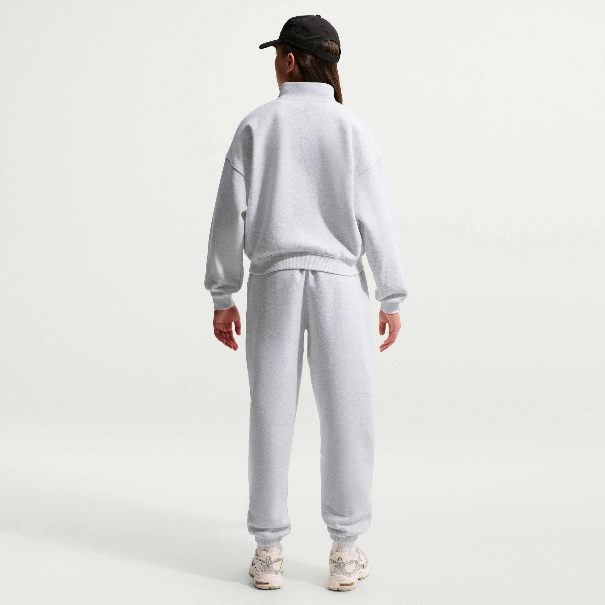 NIKE, Older Kids' (girls') Oversized 1/4-zip Top Sportswear Studio Fleece