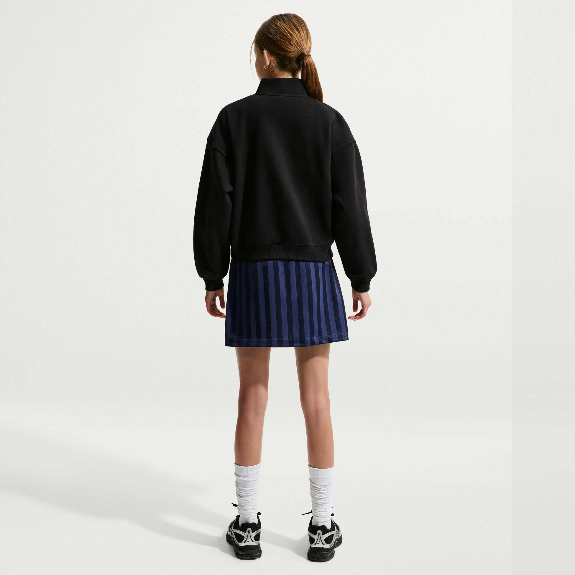 NIKE, Older Kids' (girls') Oversized 1/4-zip Top Sportswear Studio Fleece