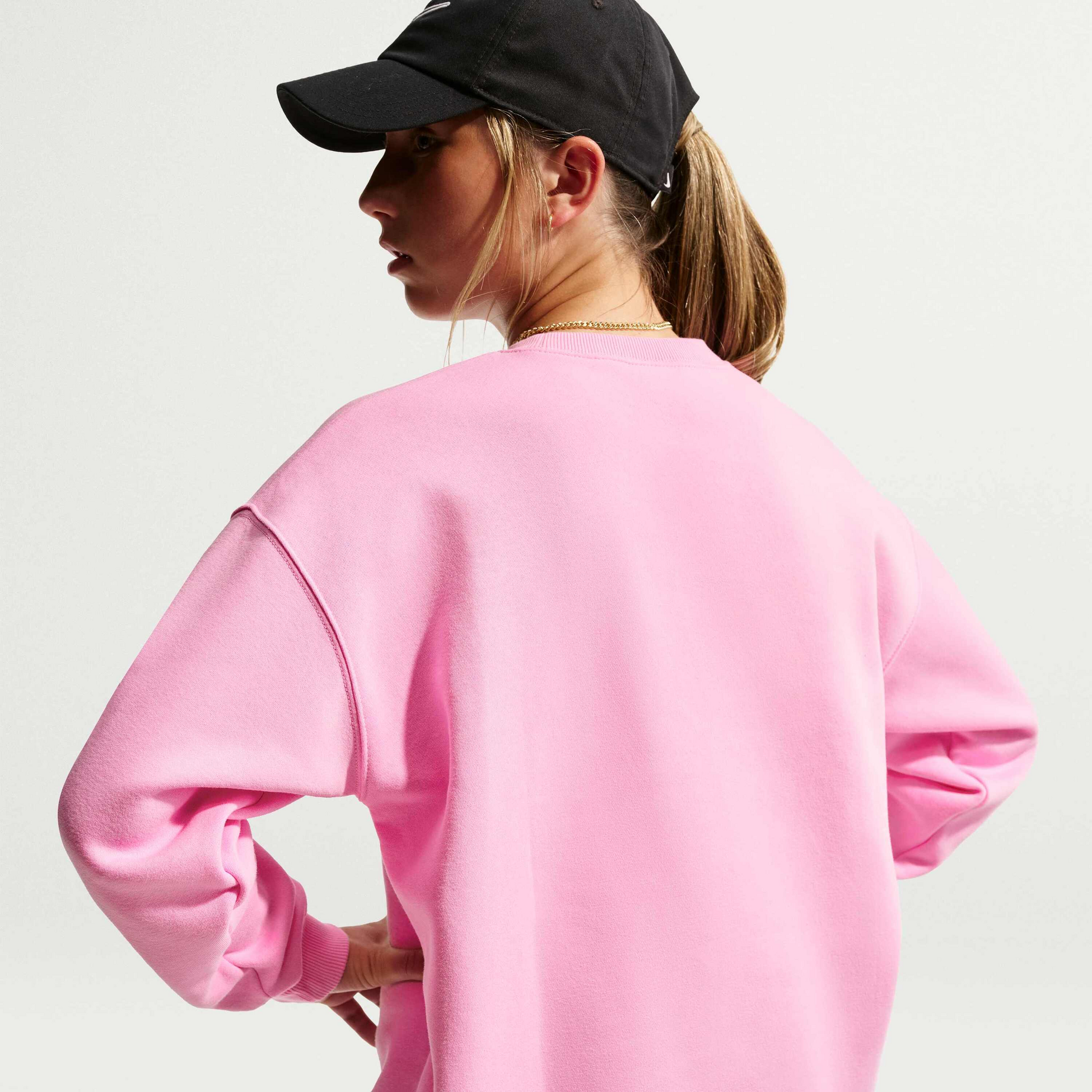 NIKE, Older Kids' (girls') Oversized Crewneck Sweatshirt Sportswear Studio Fleece