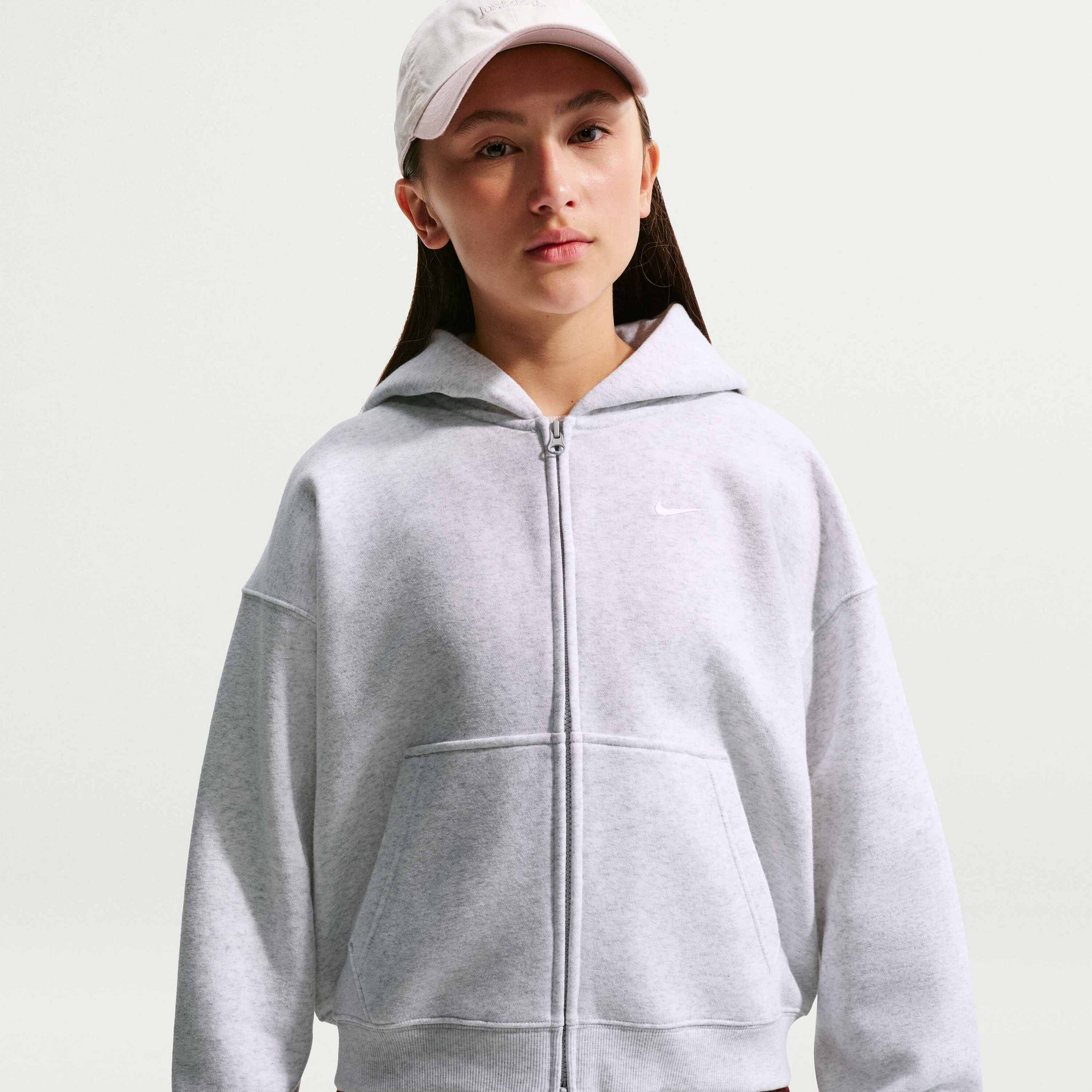 NIKE, Older Kids' (girls') Oversized Full-zip Hoodie Sportswear Studio Fleece