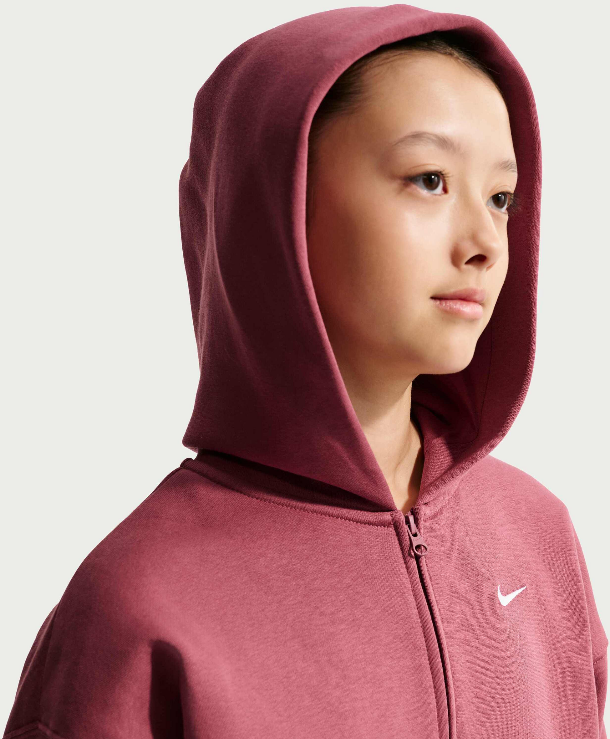 NIKE, Older Kids' (girls') Oversized Full-zip Hoodie Sportswear Studio Fleece