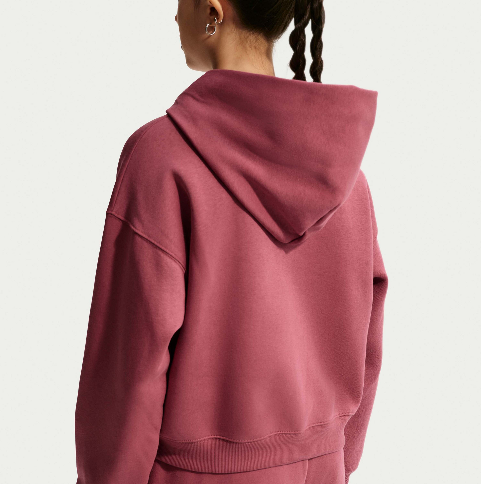 NIKE, Older Kids' (girls') Oversized Full-zip Hoodie Sportswear Studio Fleece