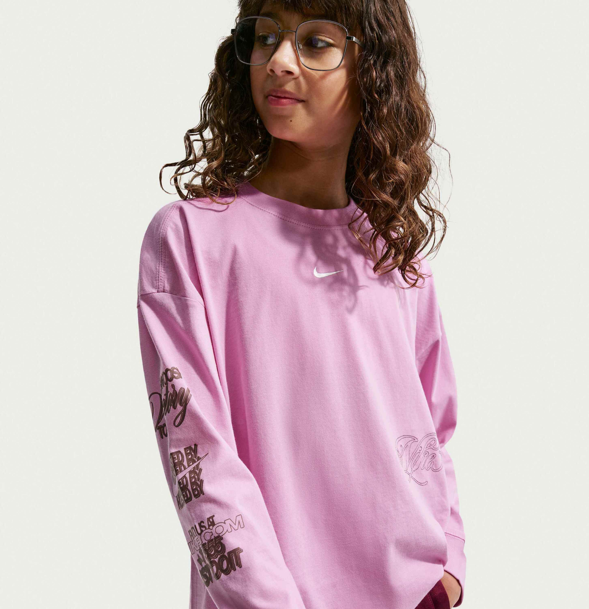 NIKE, Older Kids' (girls') Oversized Long-sleeve T-shirt Sportswear