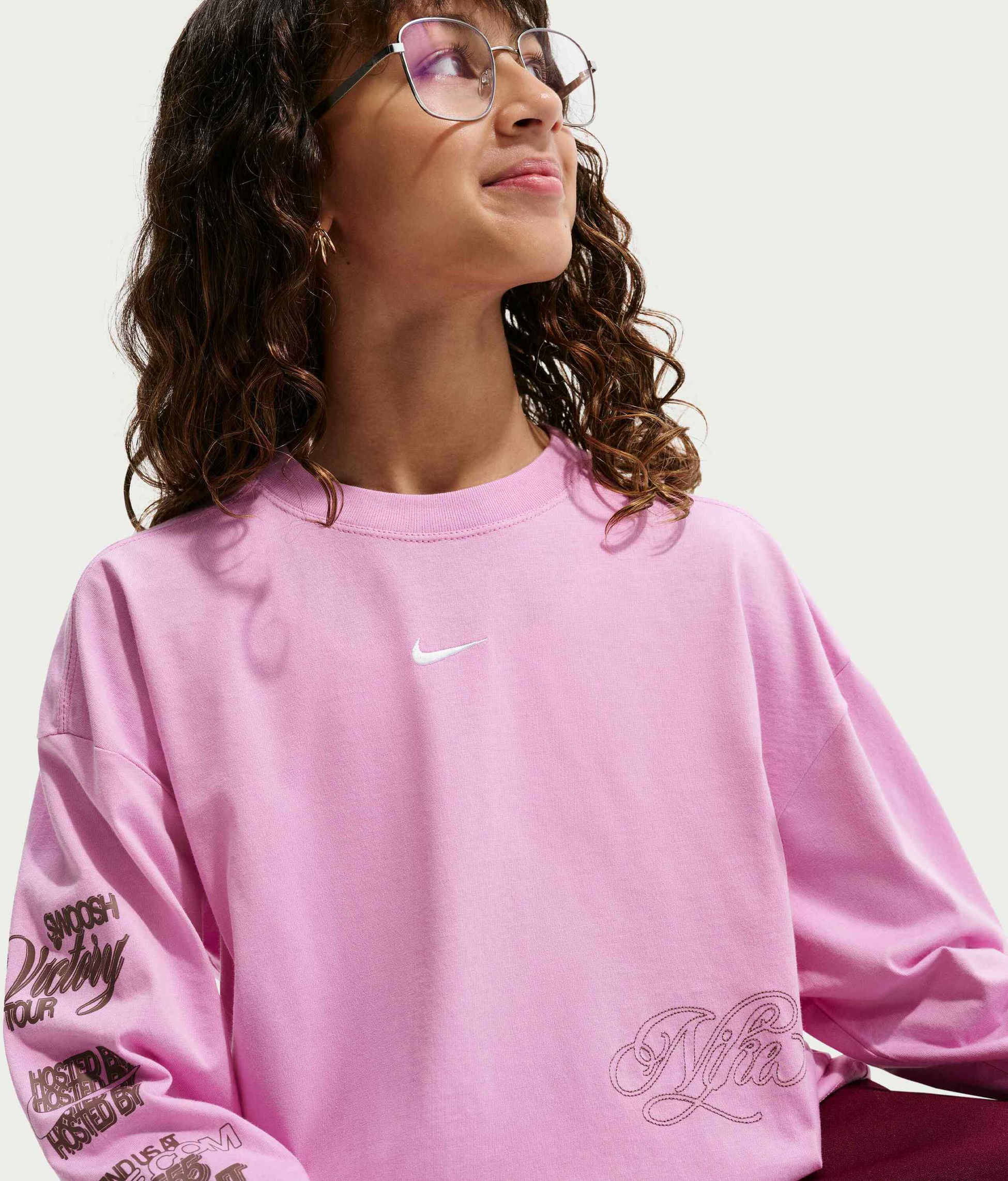 NIKE, Older Kids' (girls') Oversized Long-sleeve T-shirt Sportswear