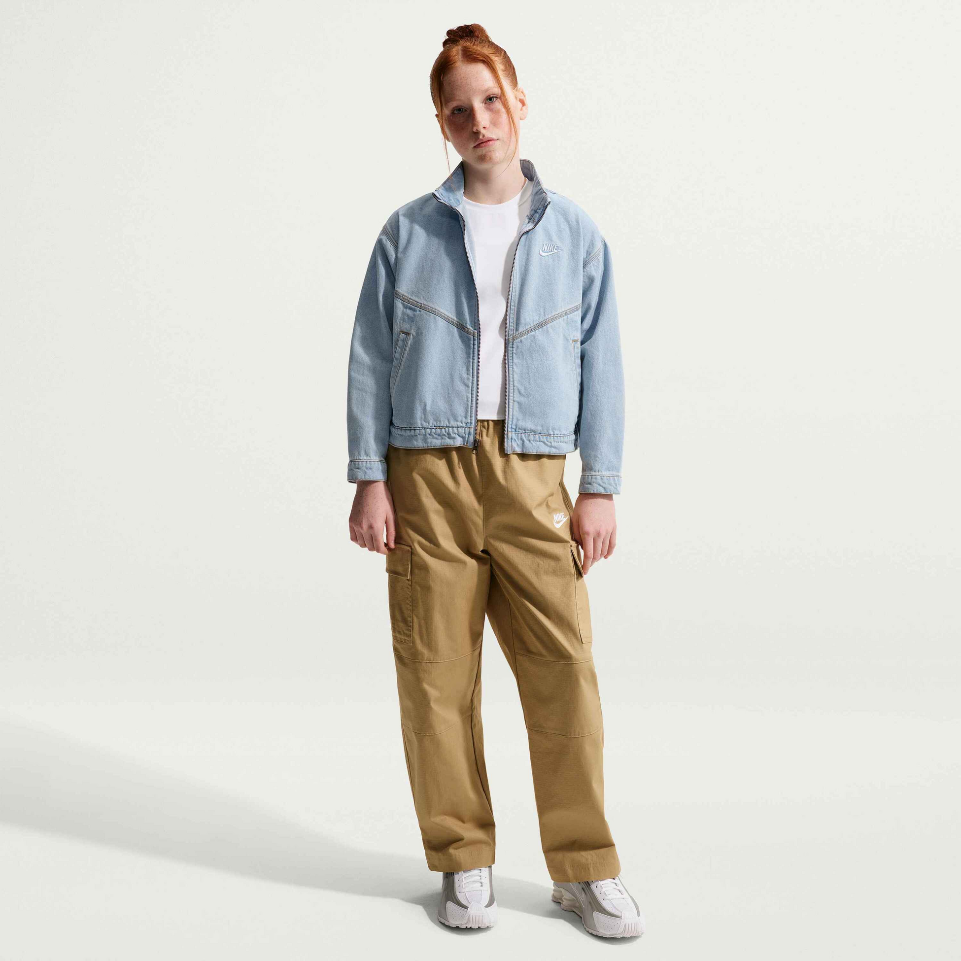 NIKE, Older Kids' Denim Jacket Sportswear Collection Windrunner