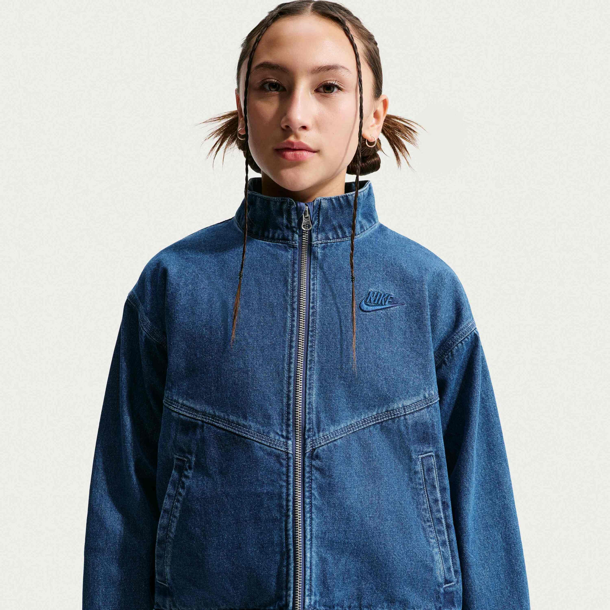 NIKE, Older Kids' Denim Jacket Sportswear Collection Windrunner
