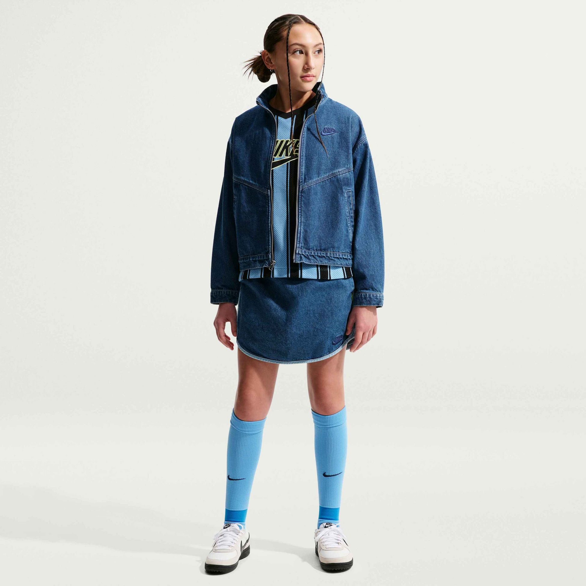 NIKE, Older Kids' Denim Jacket Sportswear Collection Windrunner