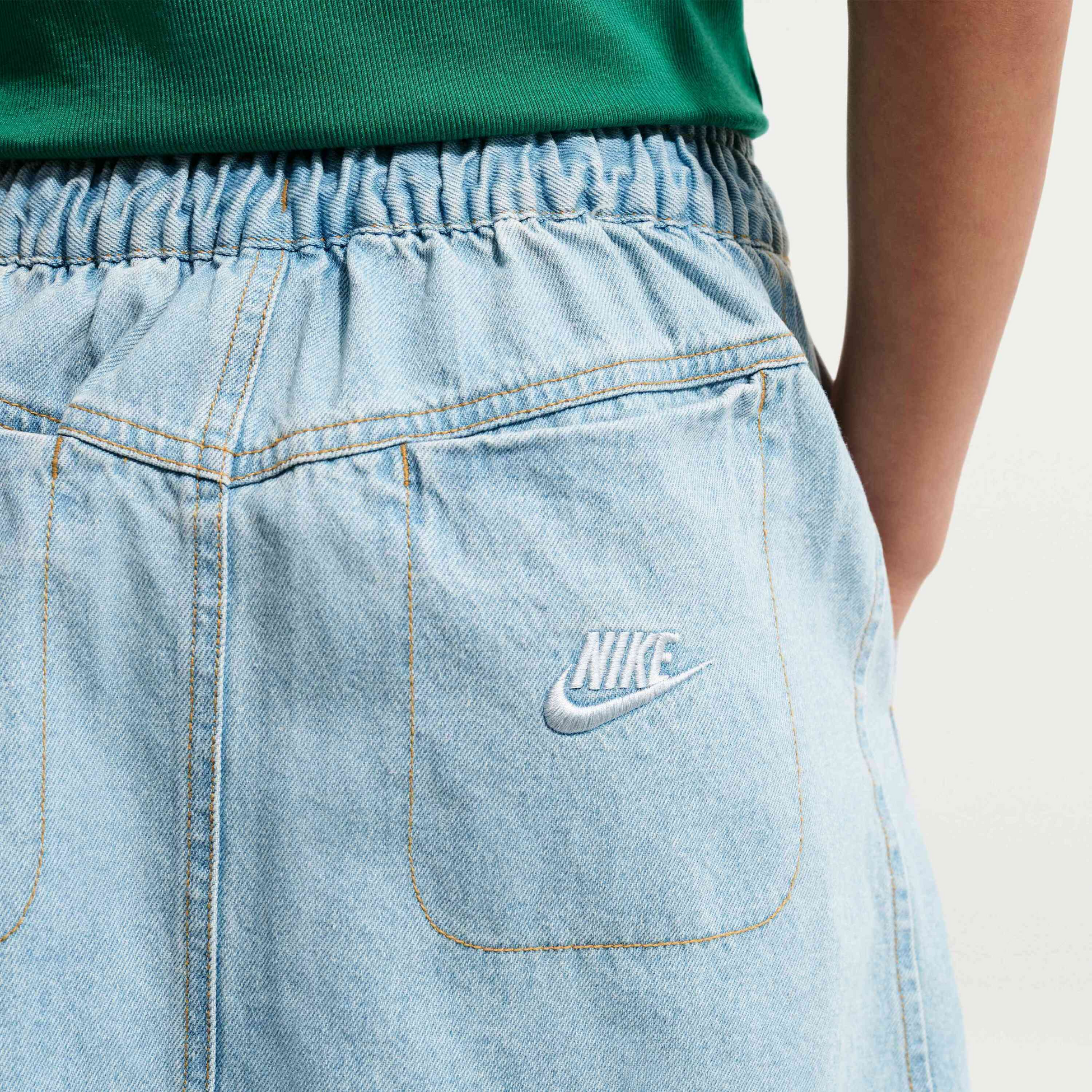 NIKE, Older Kids' Denim Midi Skirt Sportswear