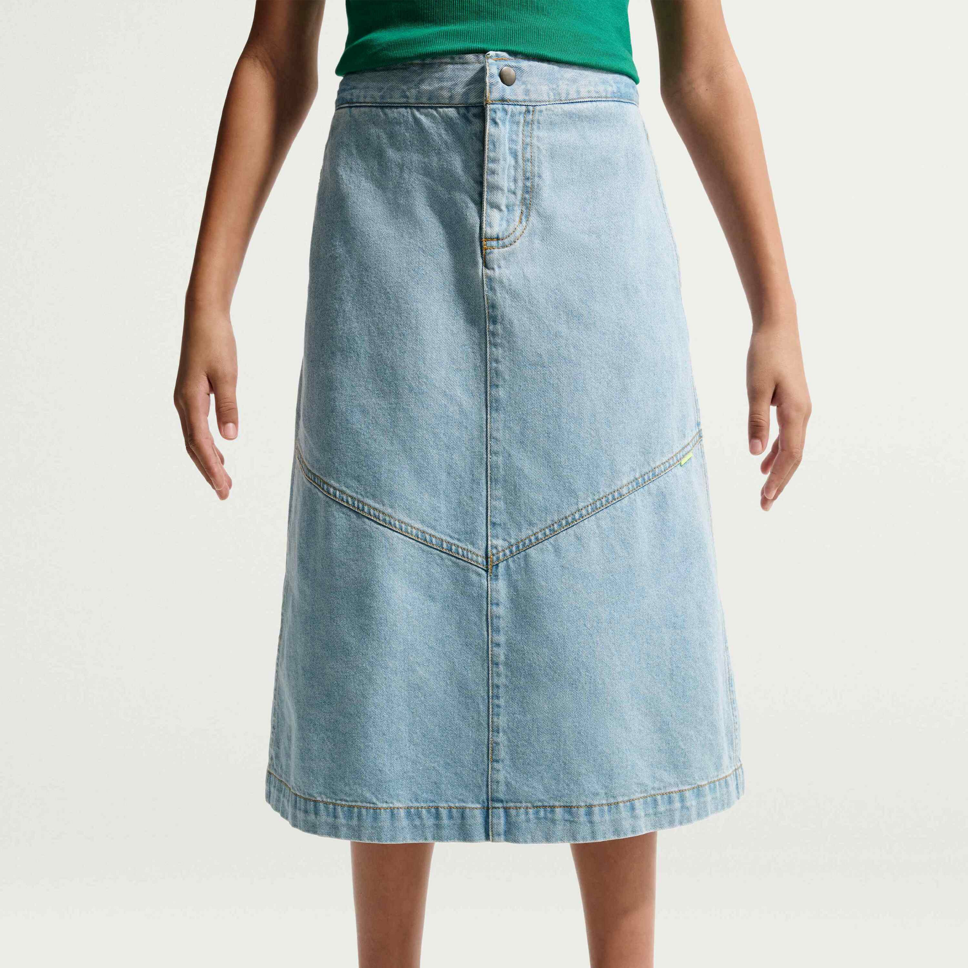 NIKE, Older Kids' Denim Midi Skirt Sportswear