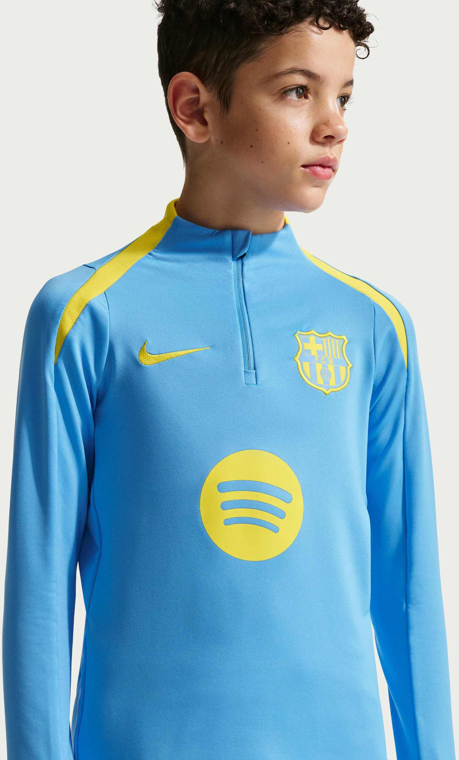 NIKE, Older Kids' Dri-fit Football Knit Drill Top F.c. Barcelona Strike Fourth