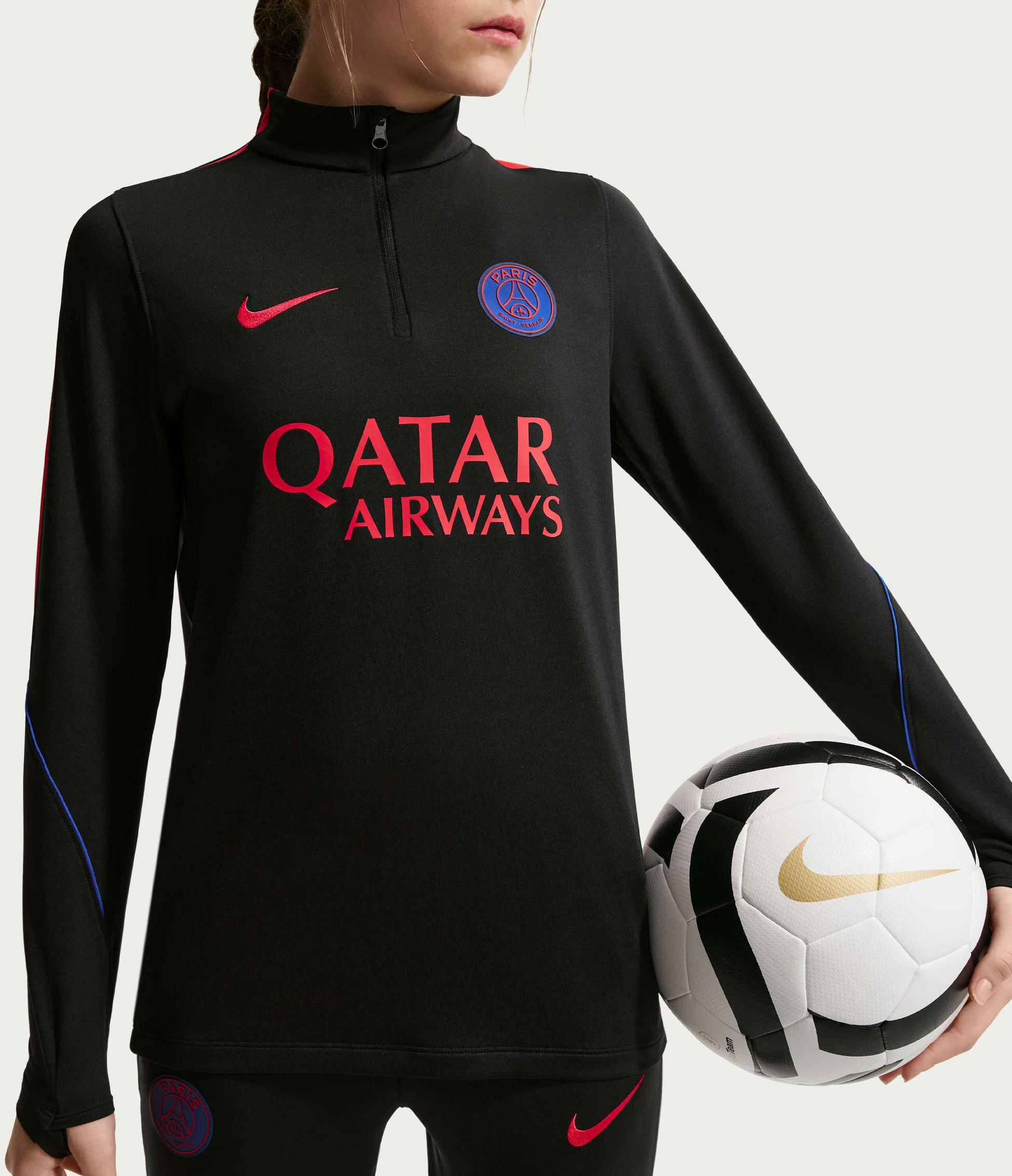 NIKE, Older Kids' Dri-fit Football Knit Drill Top Paris Saint-germain Strike